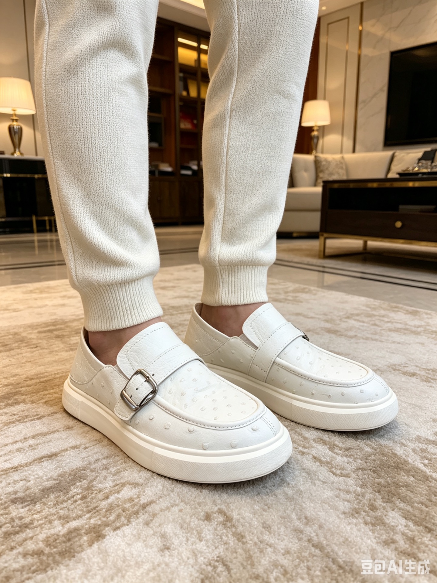 Custom Leather Convertible Heel Slip-On Sneakers F070 photo 5