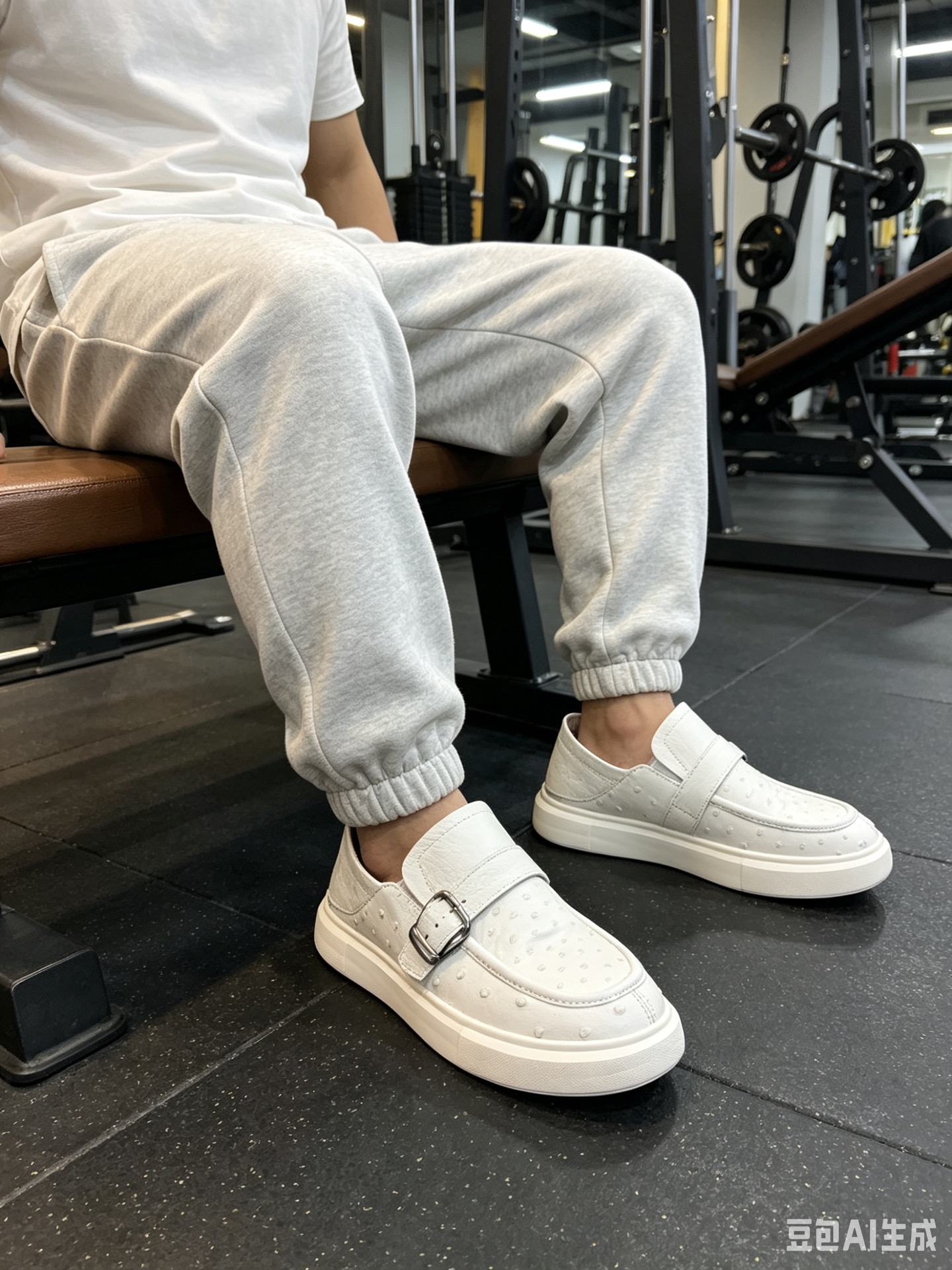 Custom Leather Convertible Heel Slip-On Sneakers F070 photo 6