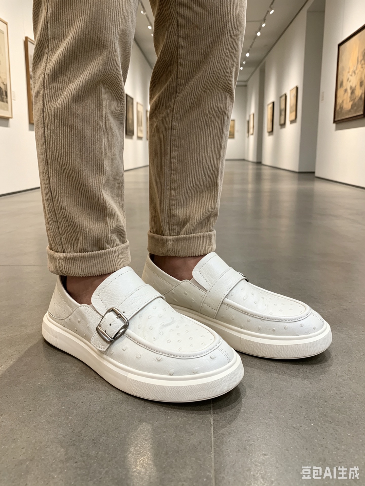 Custom Leather Convertible Heel Slip-On Sneakers F070 photo 7