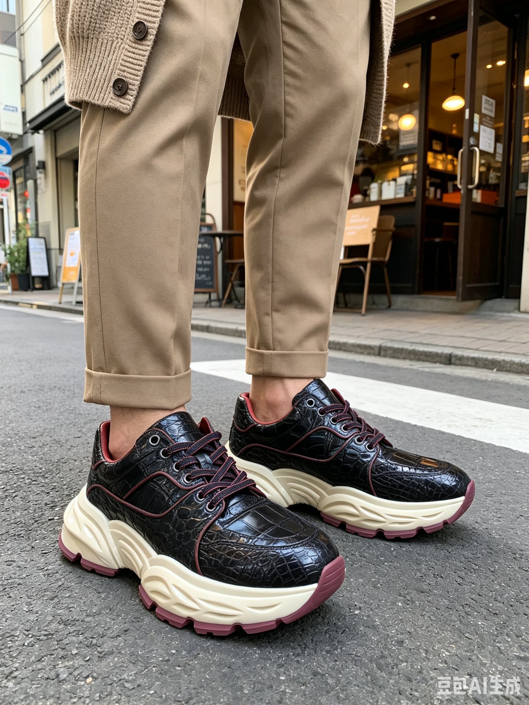 Crocodile Leather Chunky Sneakers F071 photo 3
