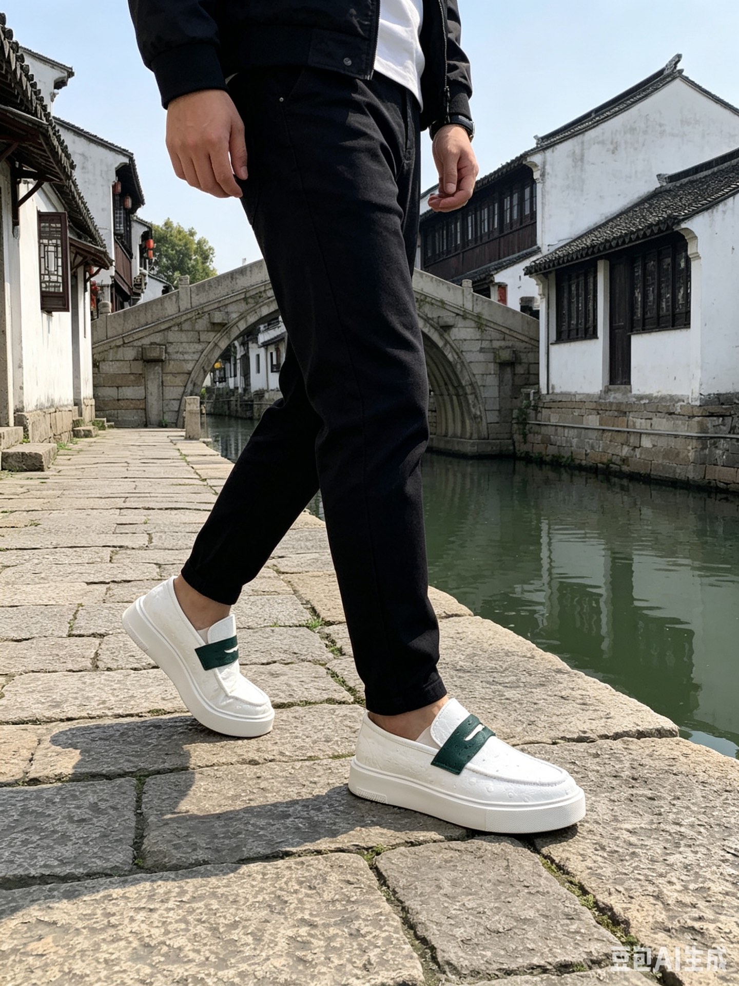 Ostrich Leather White Casual Shoes F073 photo 4