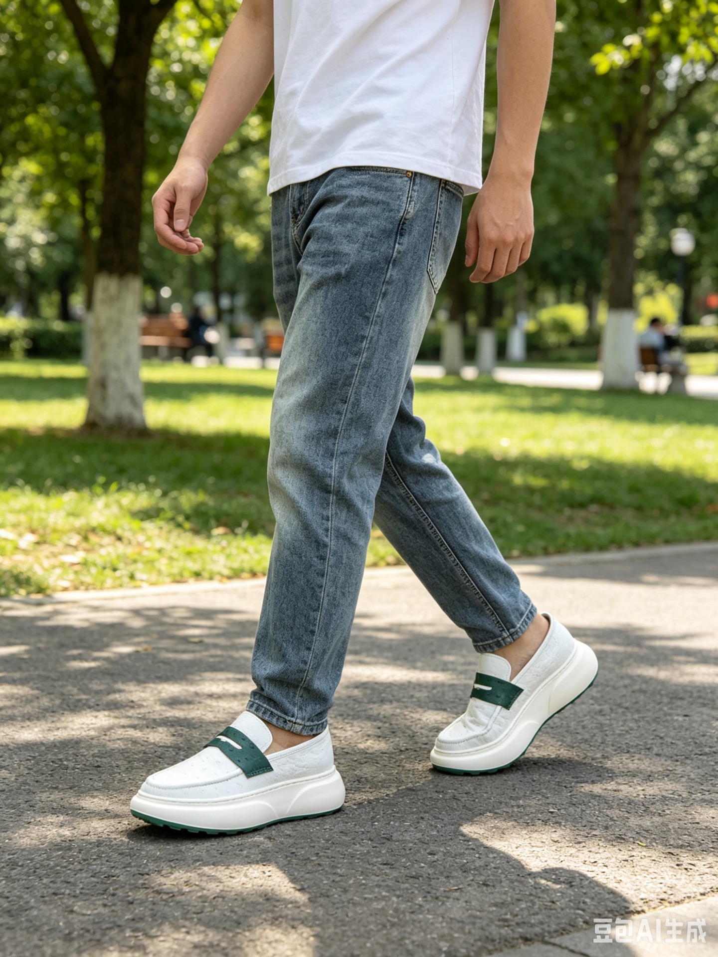 Ostrich Leather Spring-Summer Casual Shoes F075
