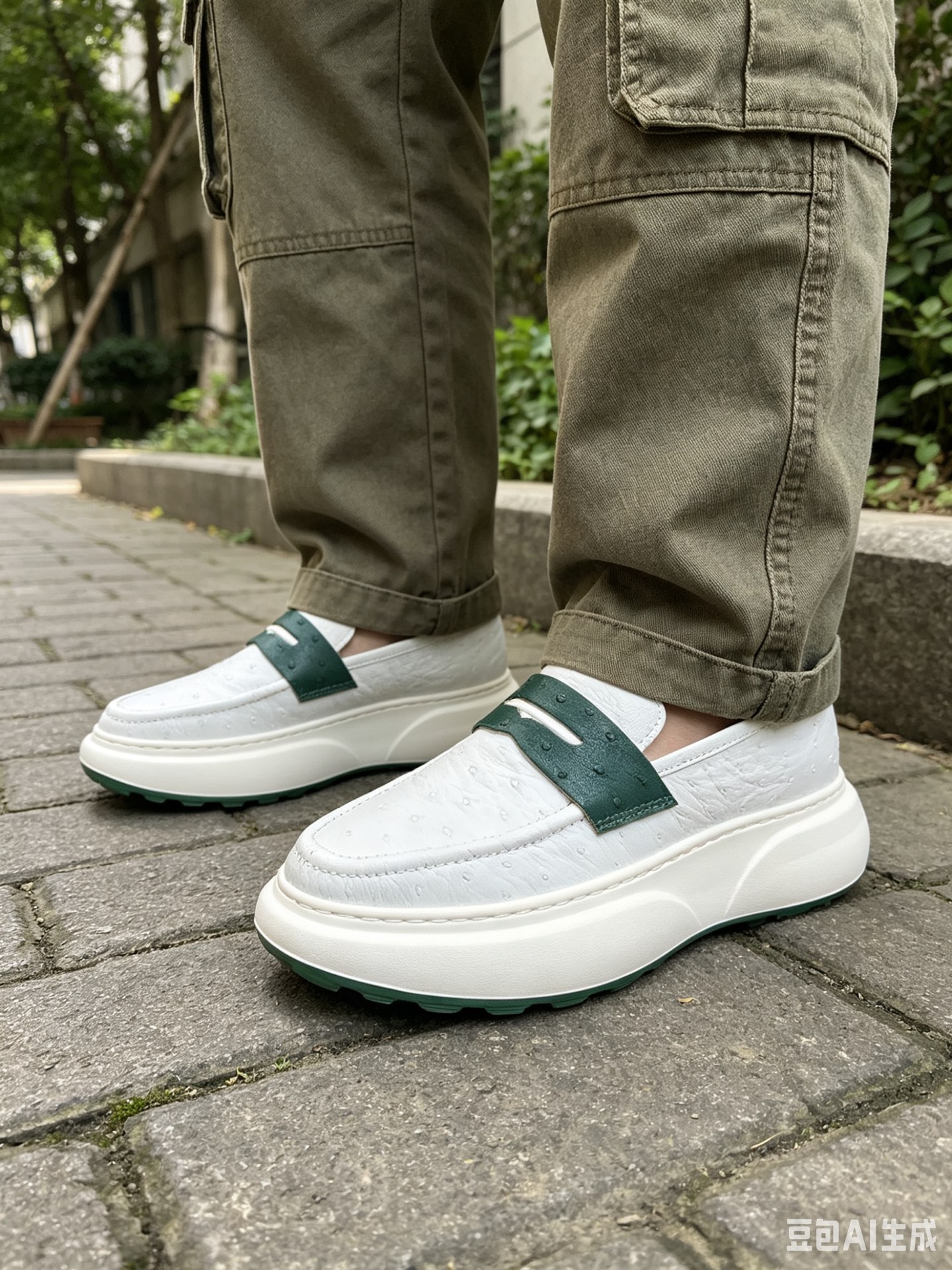 Ostrich Leather Spring-Summer Casual Shoes F075 photo 7