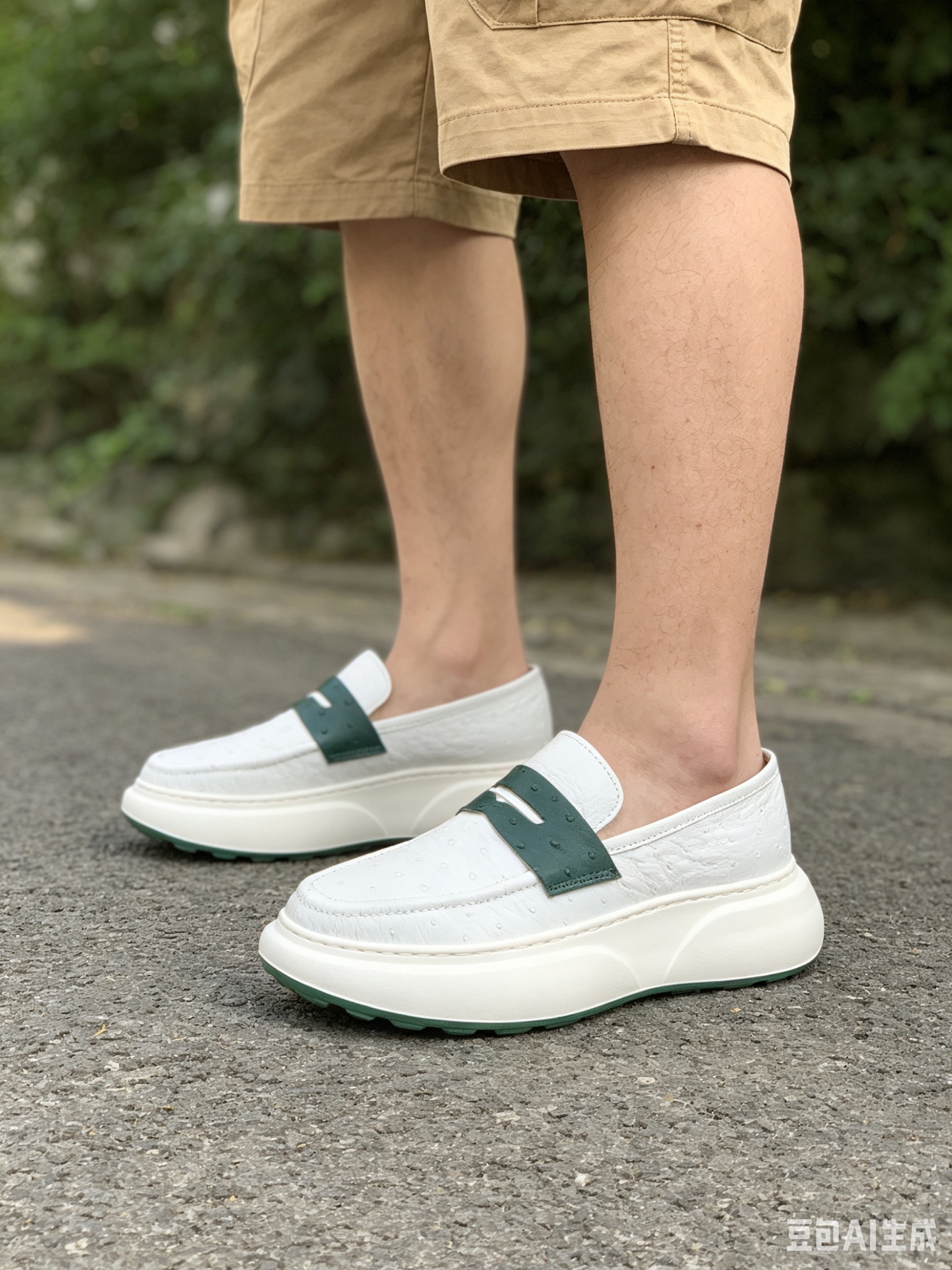 Ostrich Leather Spring-Summer Casual Shoes F075 photo 9