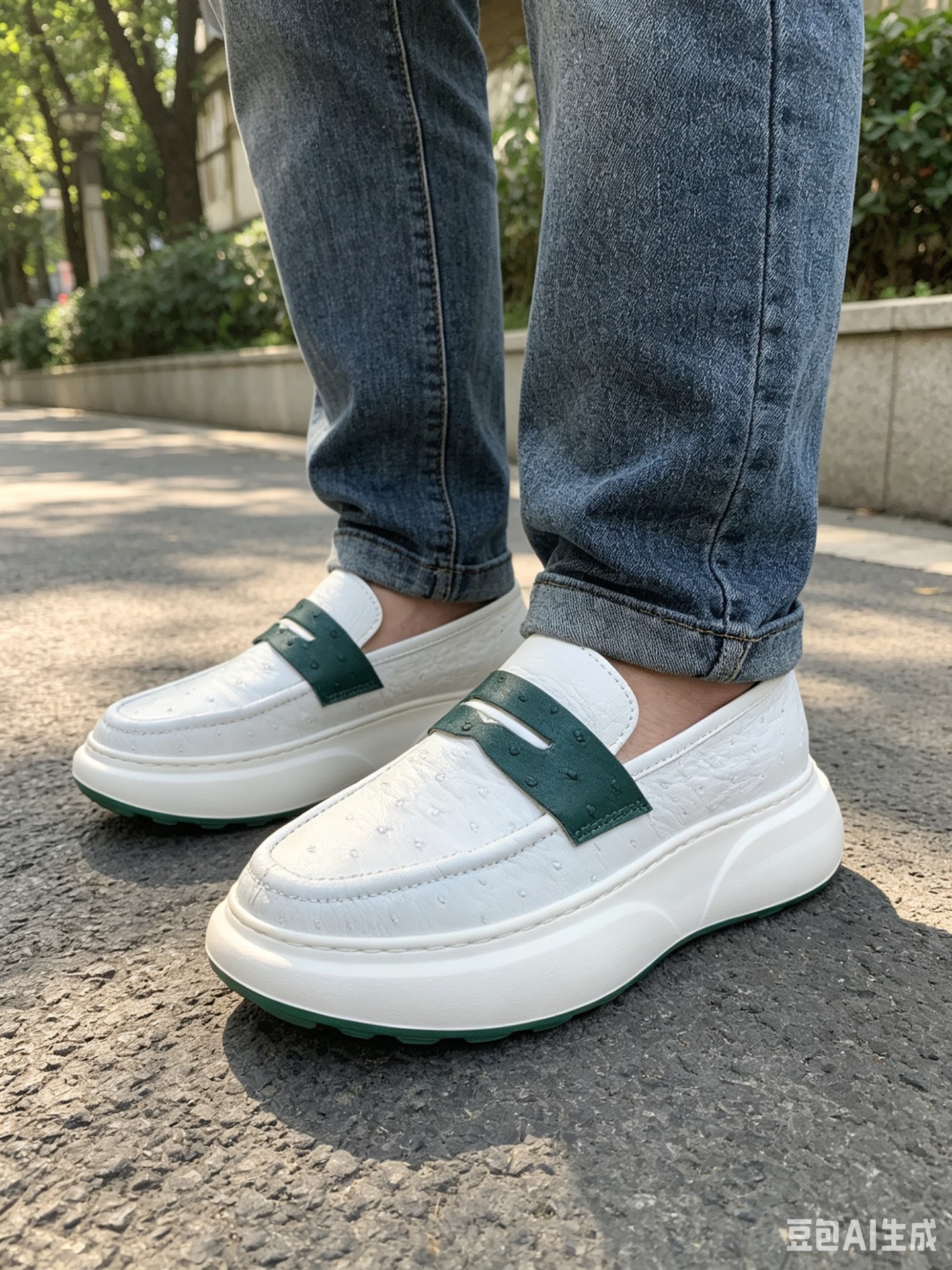 Ostrich Leather Spring-Summer Casual Shoes F075 photo 10