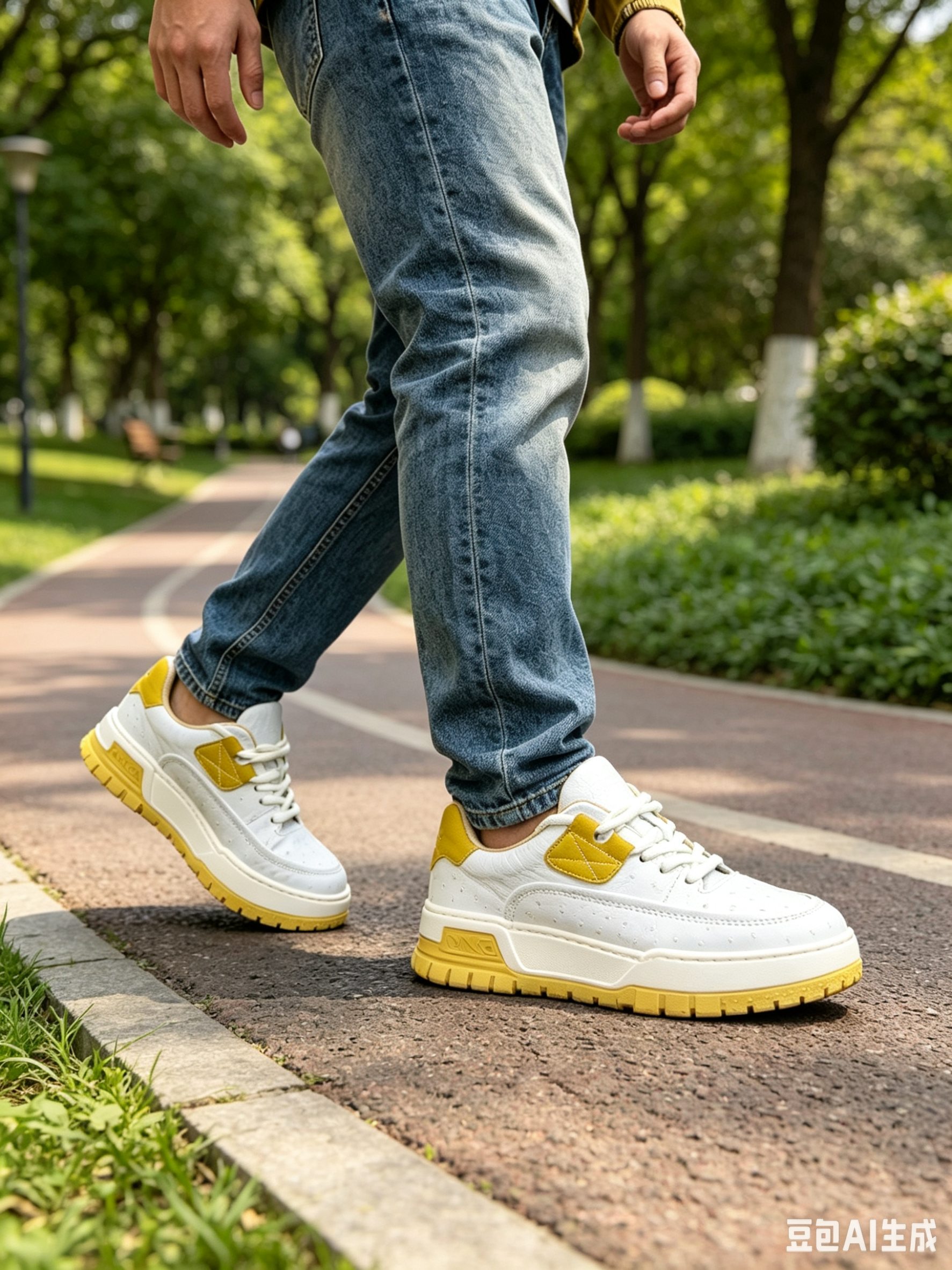 Ostrich Leather Low-Top Sneakers F077 photo 4
