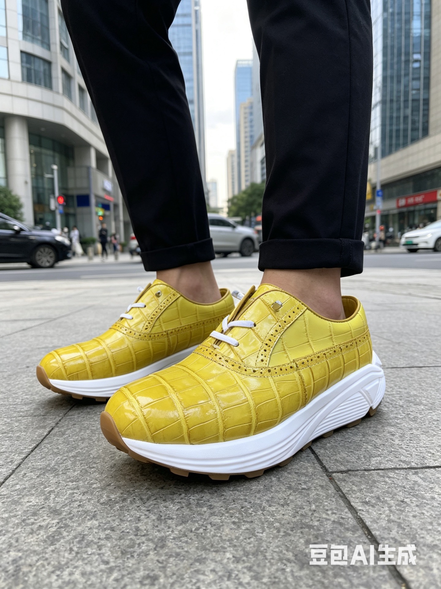 Crocodile Leather Sport Casual Handmade Shoes F084