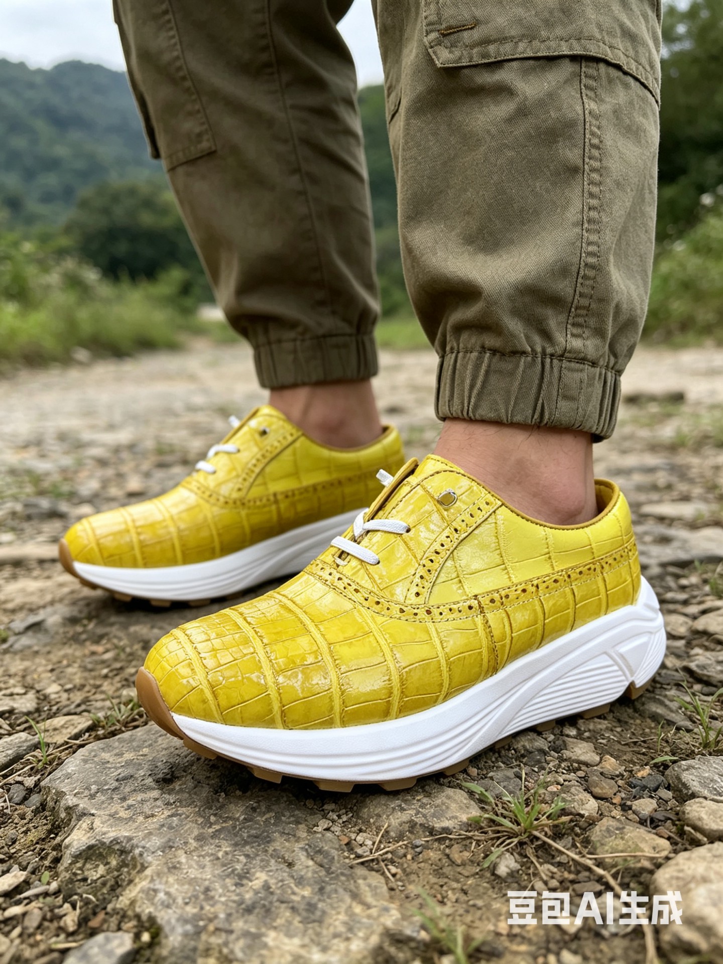 Crocodile Leather Sport Casual Handmade Shoes F084 photo 3