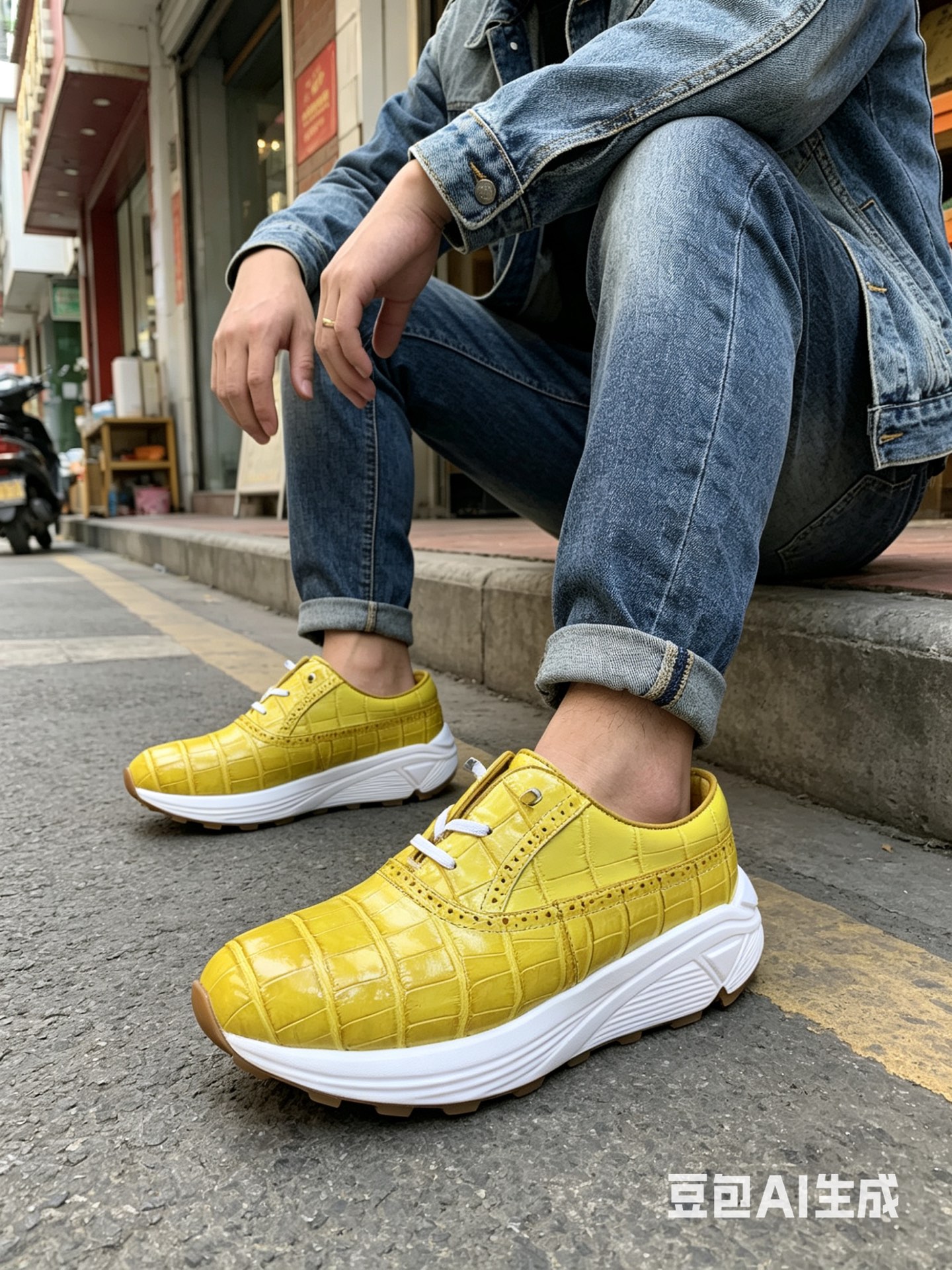Crocodile Leather Sport Casual Handmade Shoes F084 photo 5