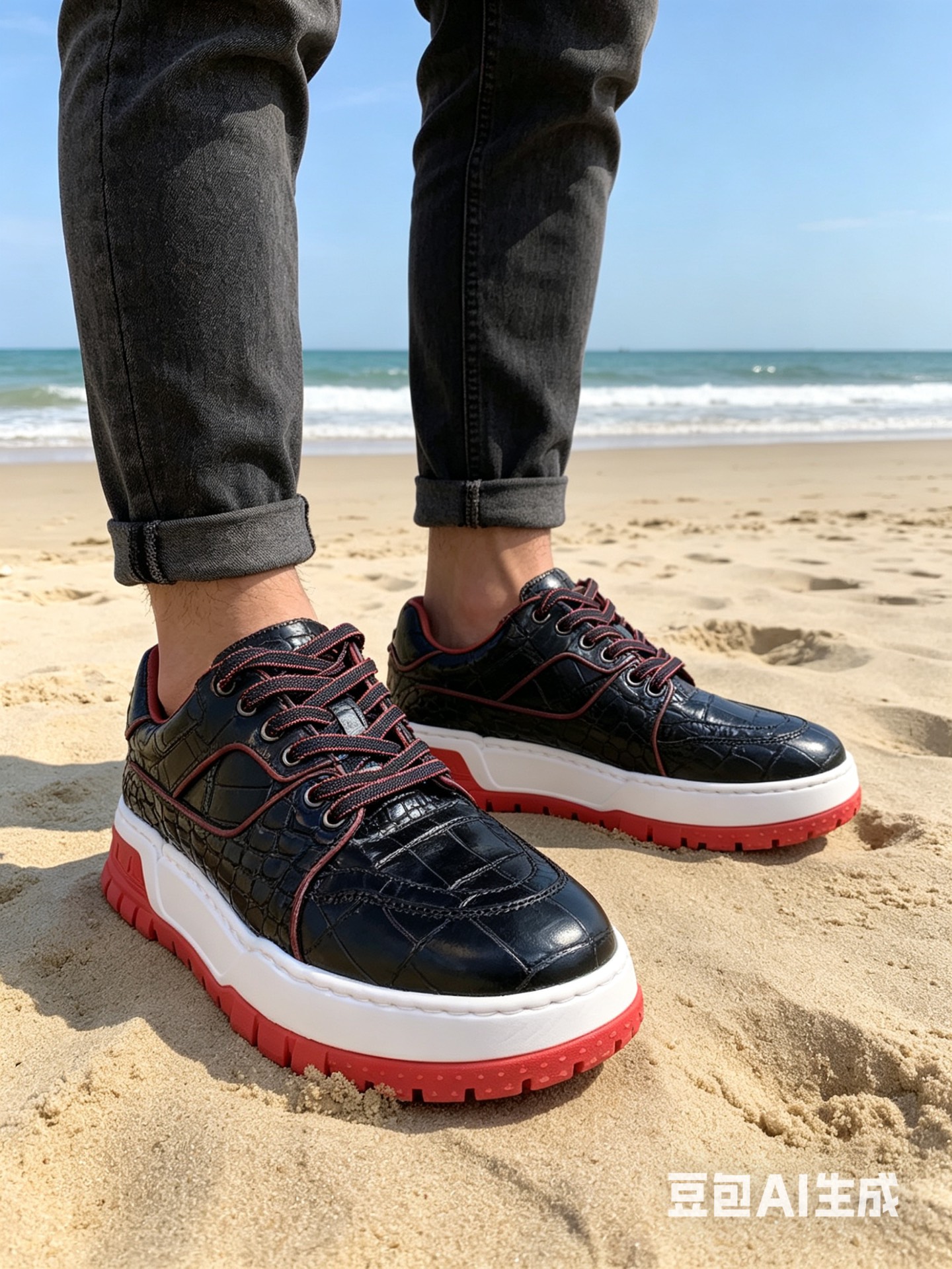 Crocodile Leather Low-Top Sneakers F085 photo 3