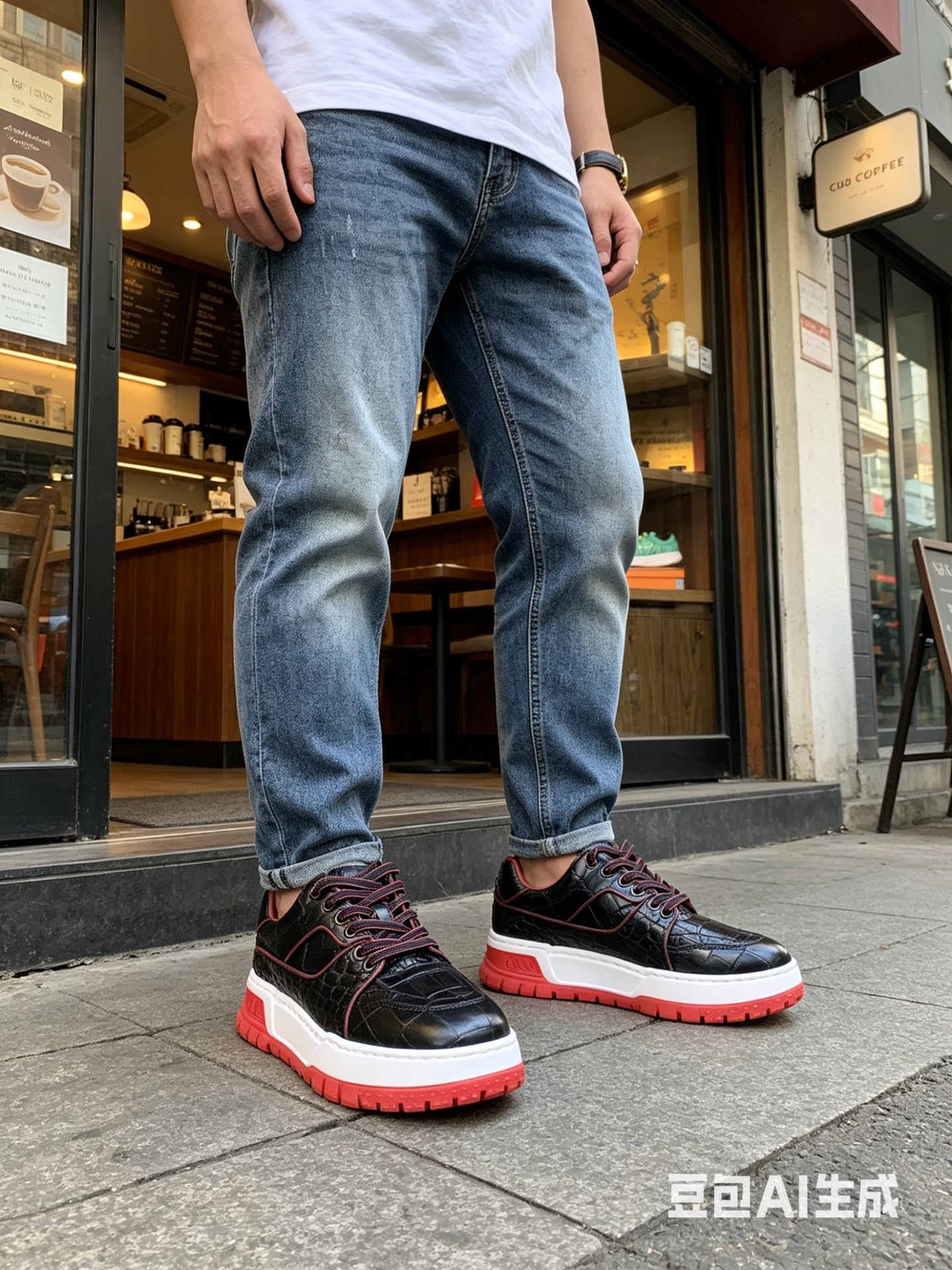 Crocodile Leather Low-Top Sneakers F085 photo 6