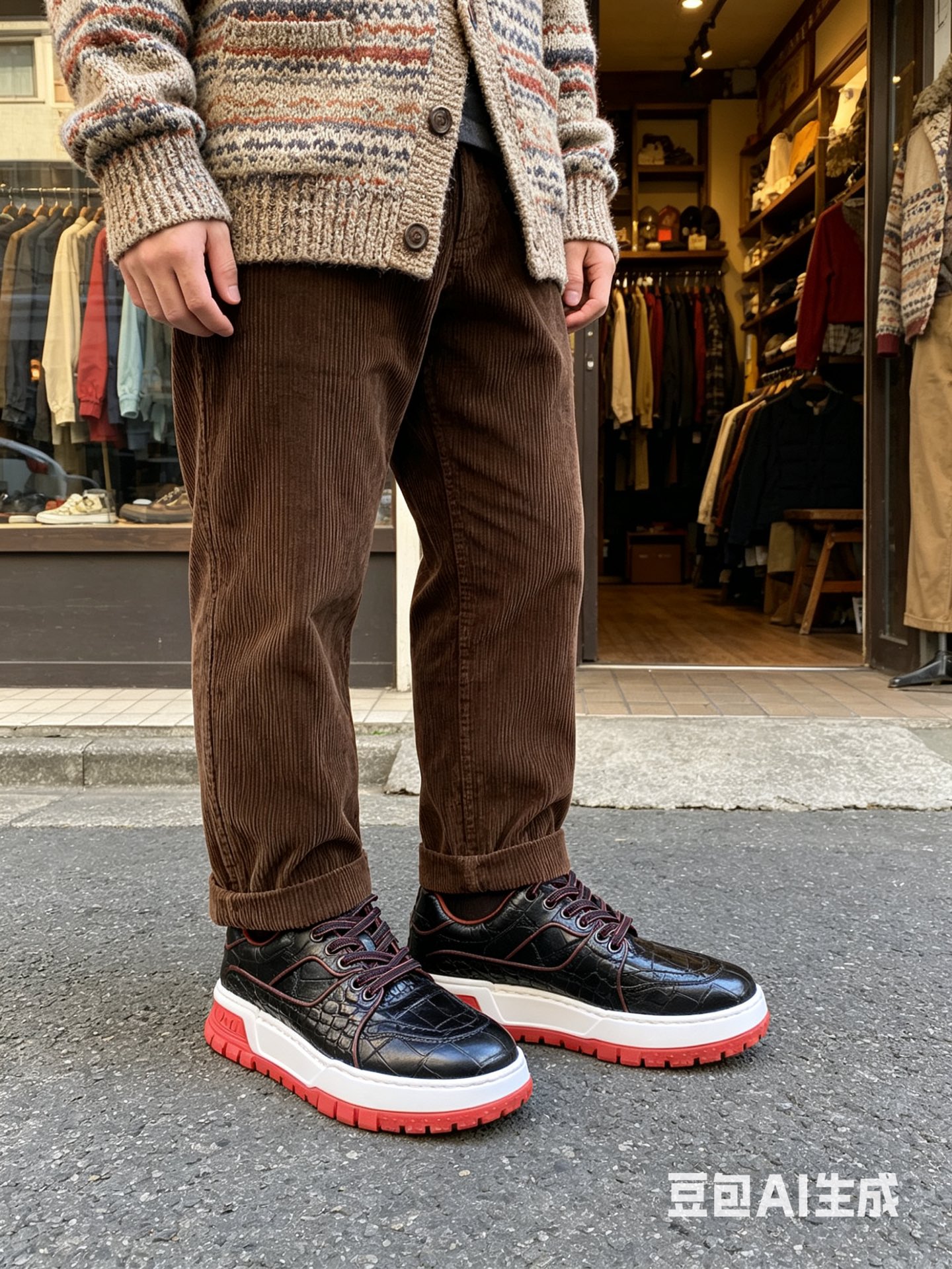 Crocodile Leather Low-Top Sneakers F085 photo 7