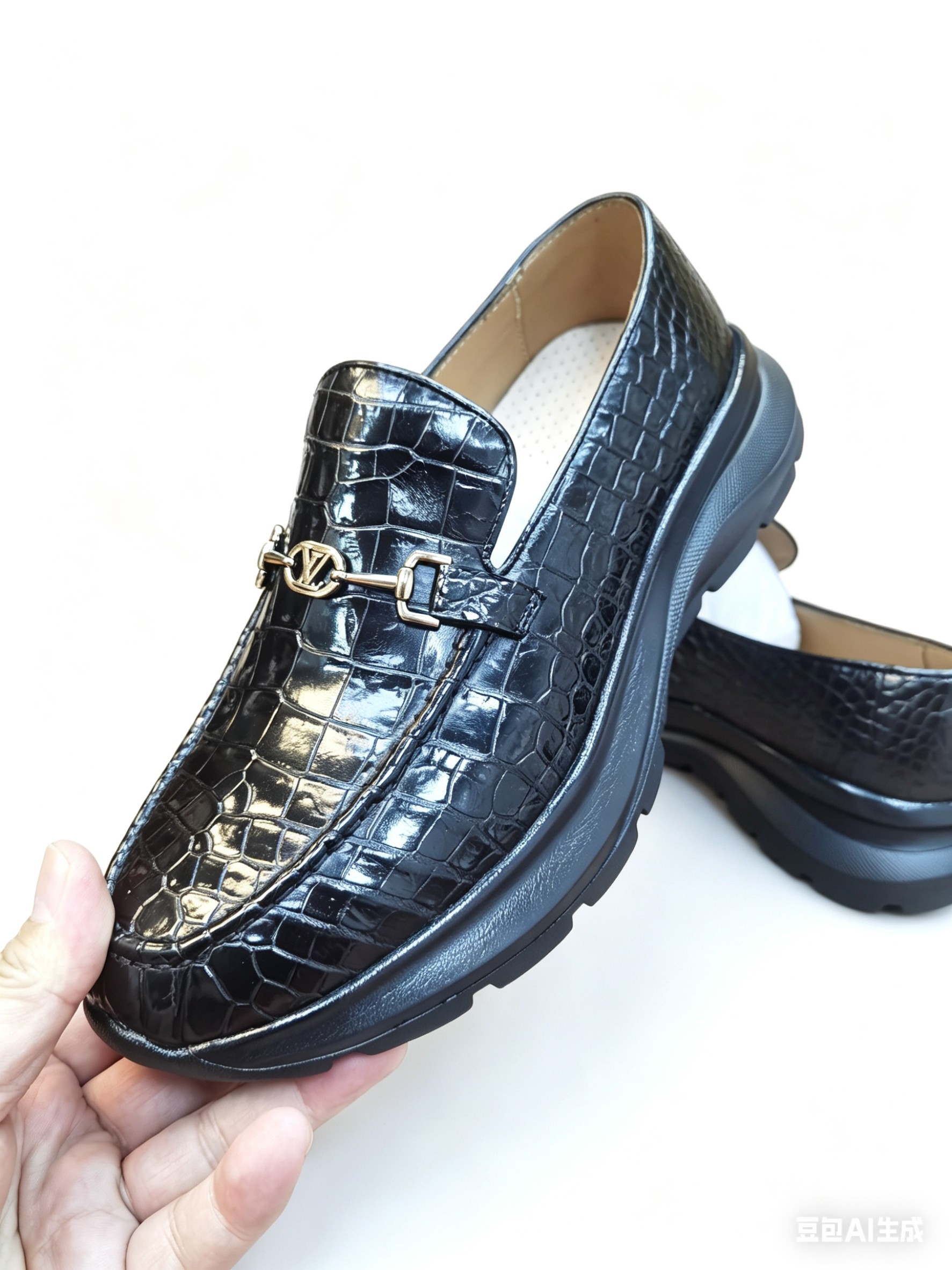 Crocodile Leather Loafers F086
