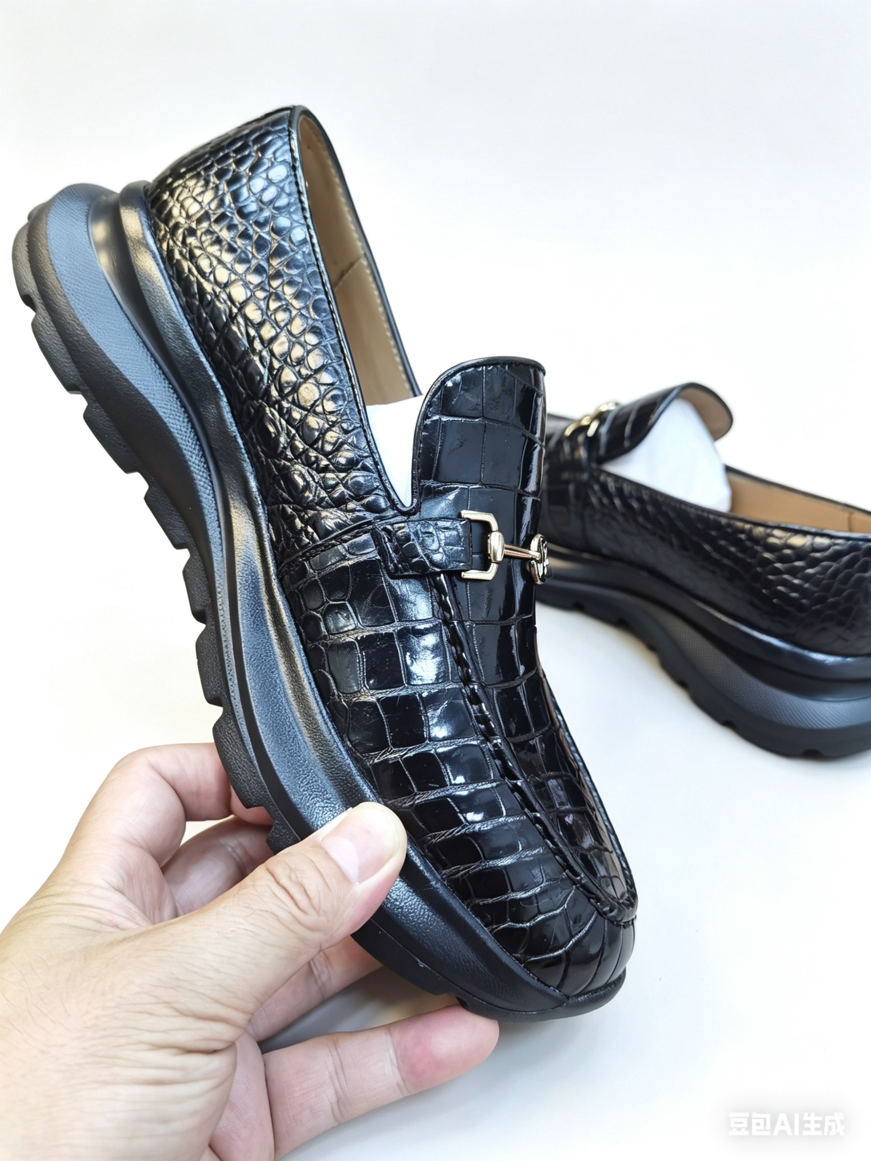 Crocodile Leather Loafers F086 photo 5