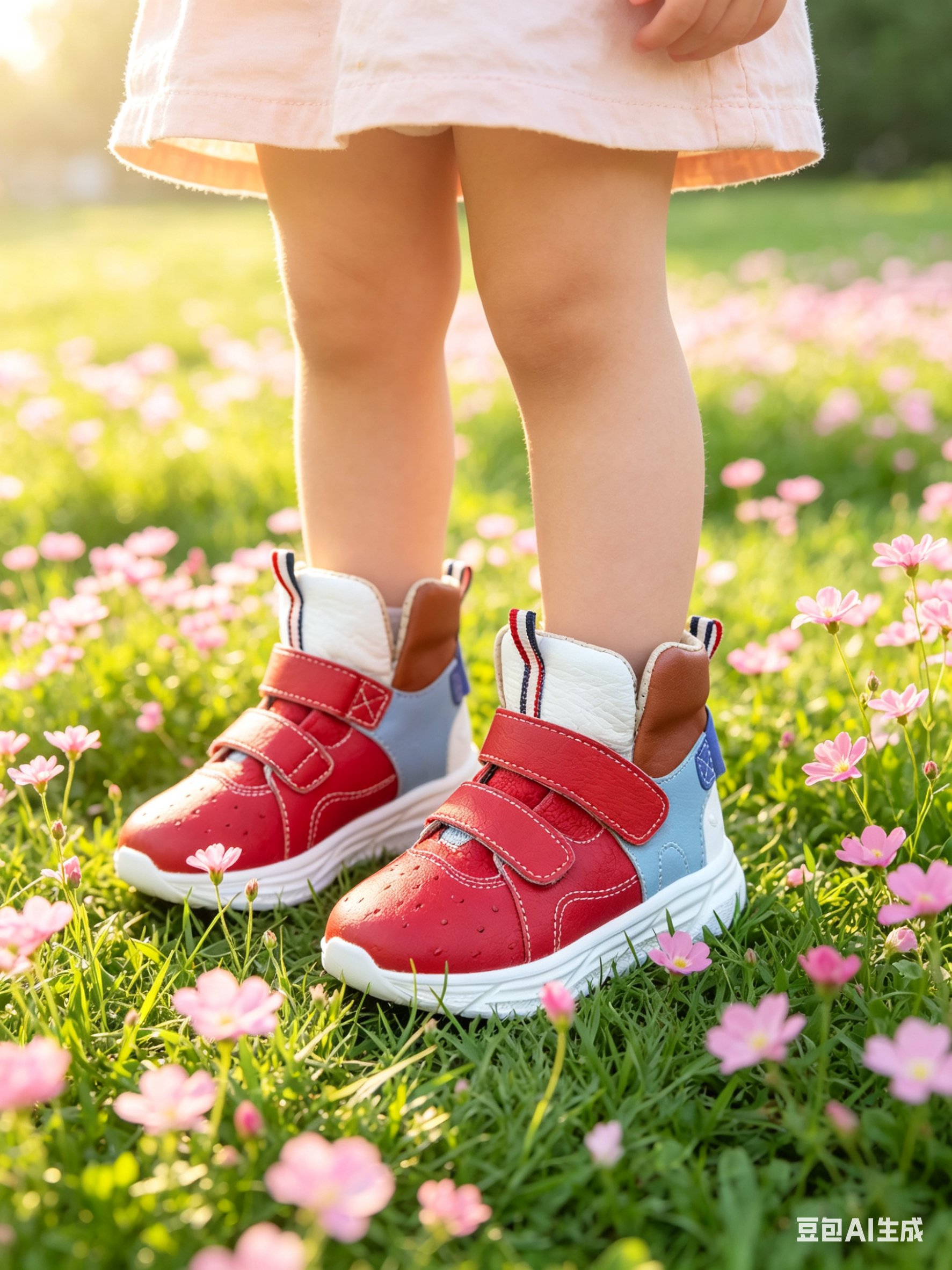 Ostrich Leather Kids Lightweight Breathable Casual Shoes F088