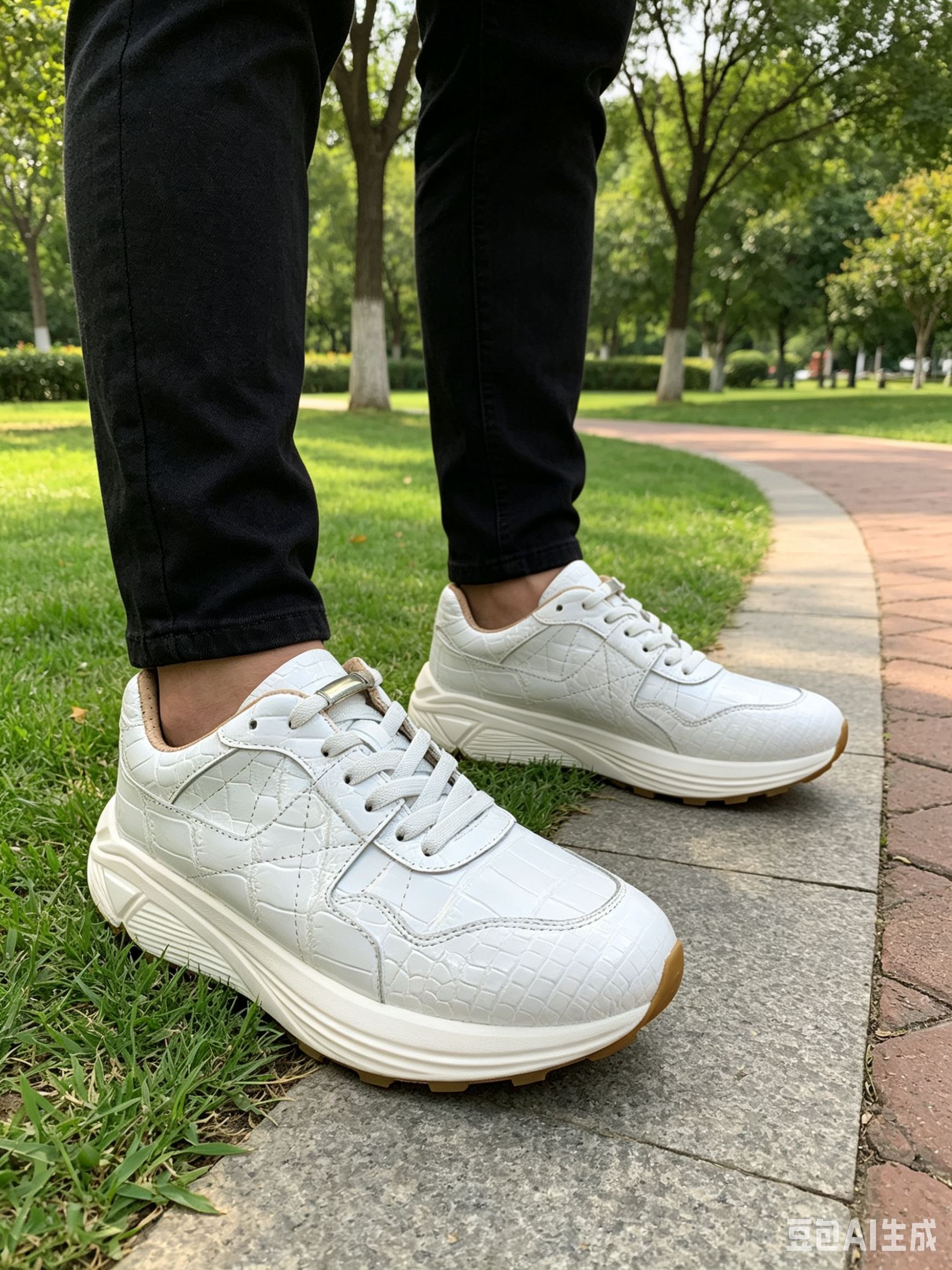 Crocodile Leather White Handmade Shoes FCS002