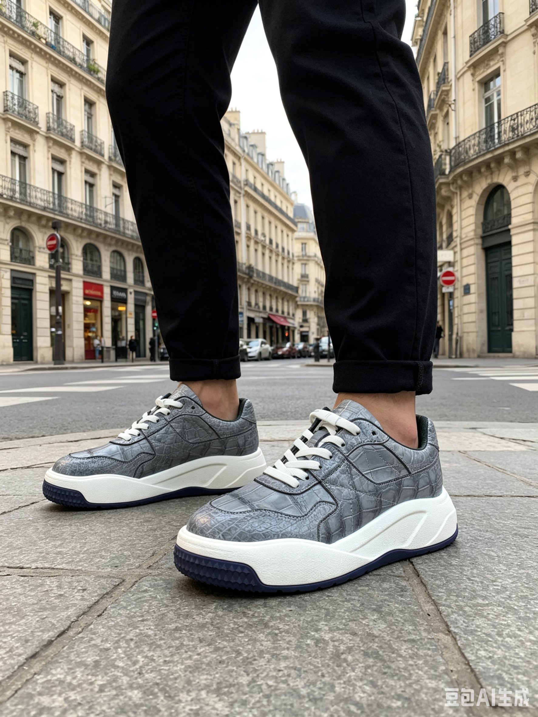 Crocodile Leather Hand-Finished Low-Top Sneakers FCS003