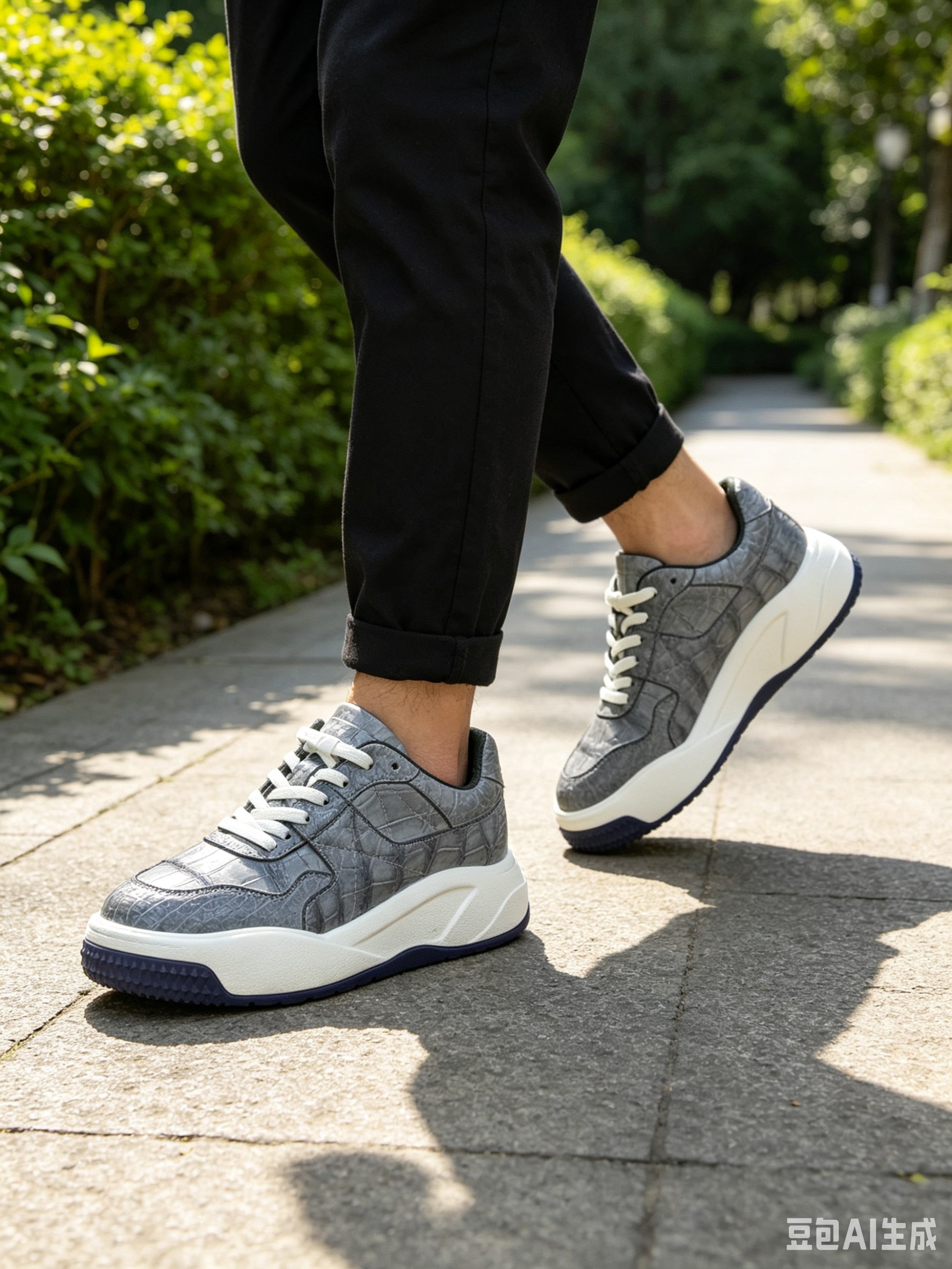 Crocodile Leather Hand-Finished Low-Top Sneakers FCS003 photo 3