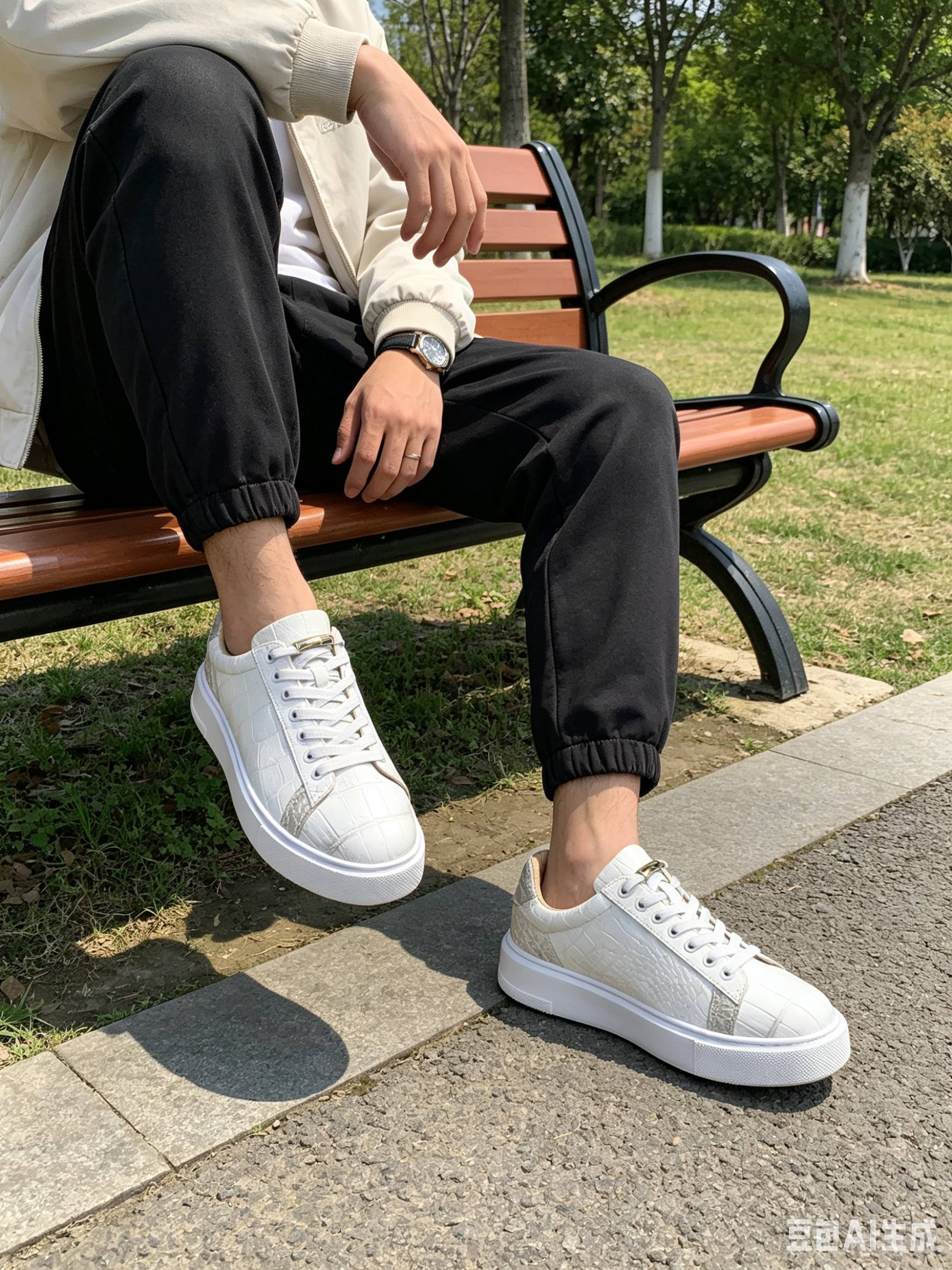 Crocodile Leather Himalayan White XL Sole Low-Top Sneakers FCS017