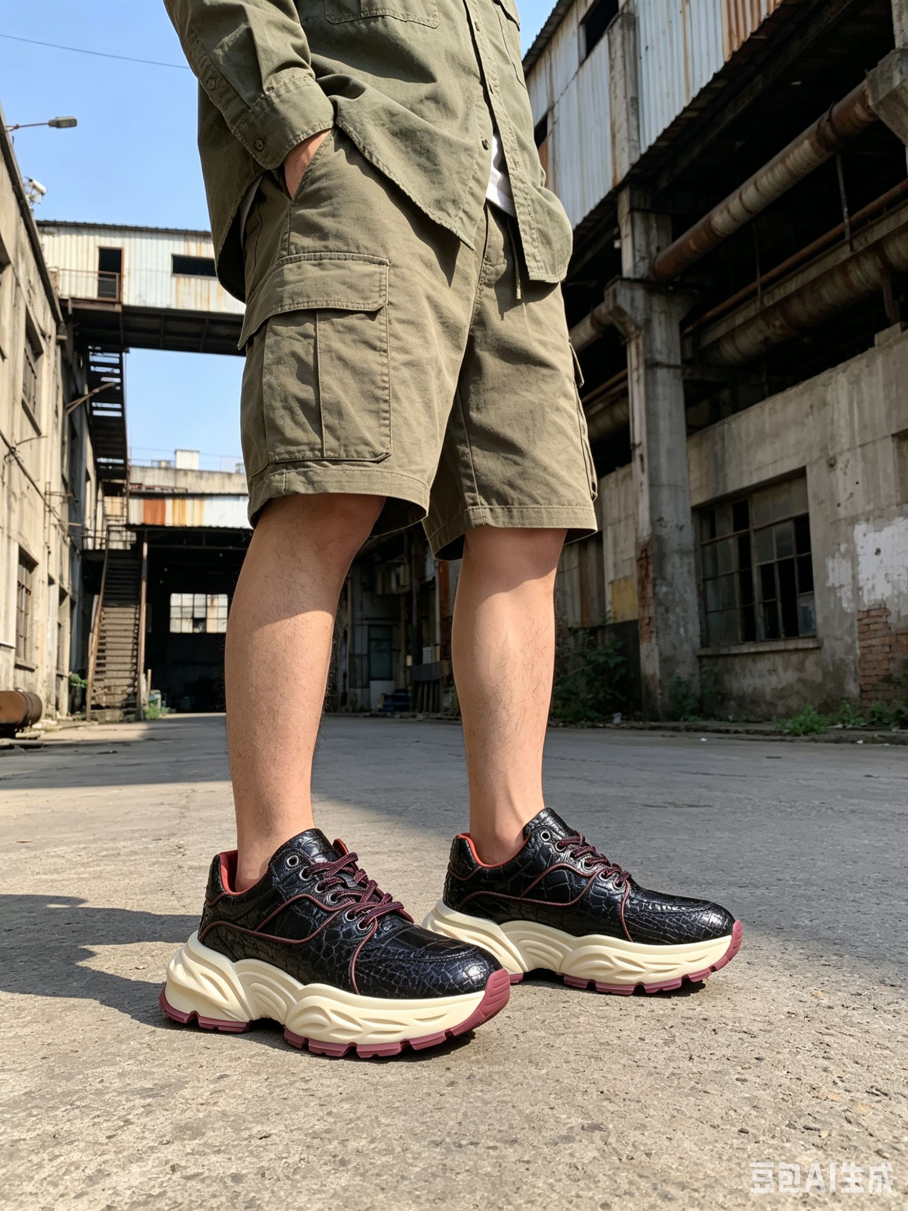 Crocodile Leather Chunky Sneakers FCS026
