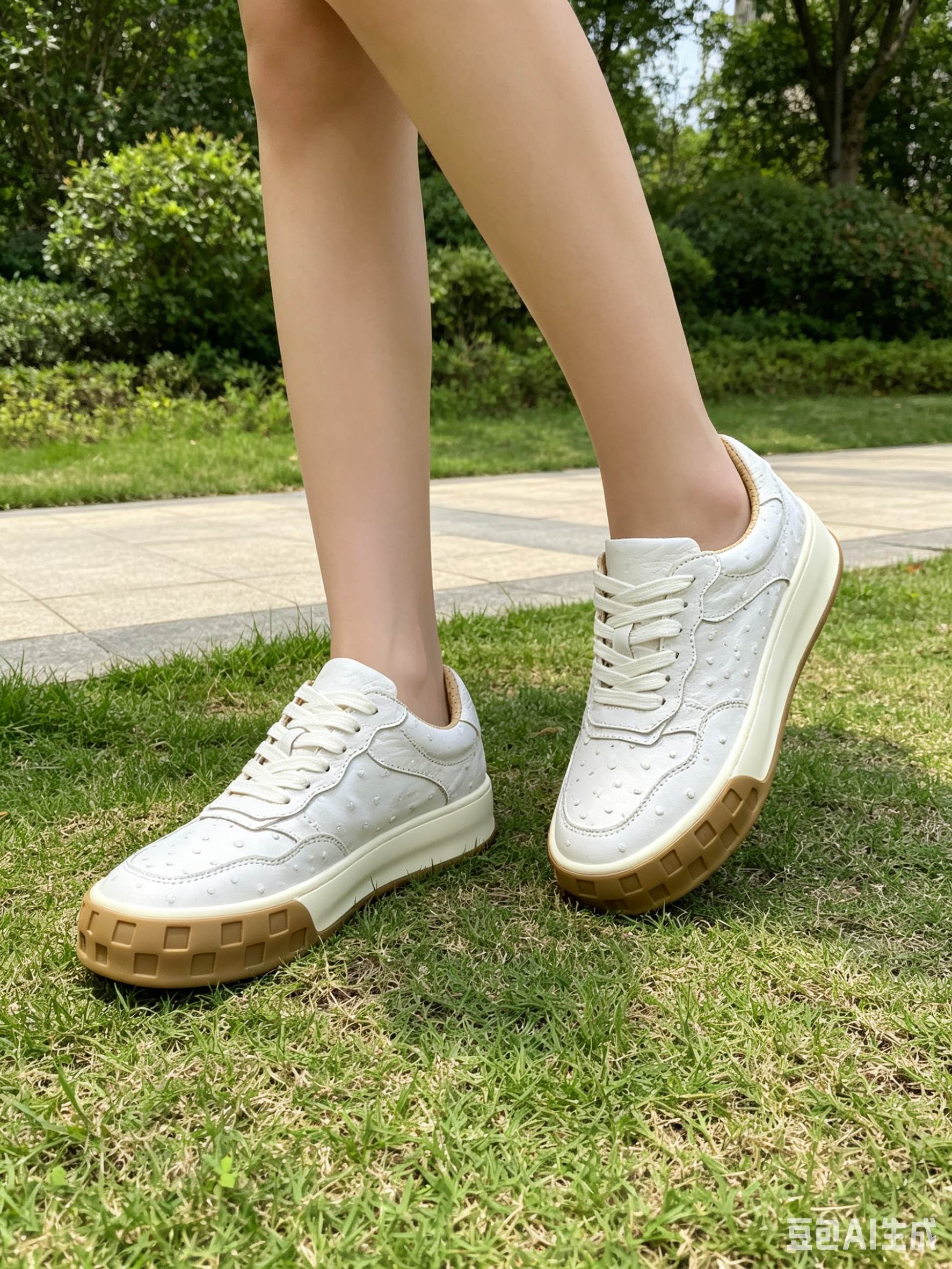 Ostrich Leather Studded Casual Shoes FOS006 image 6