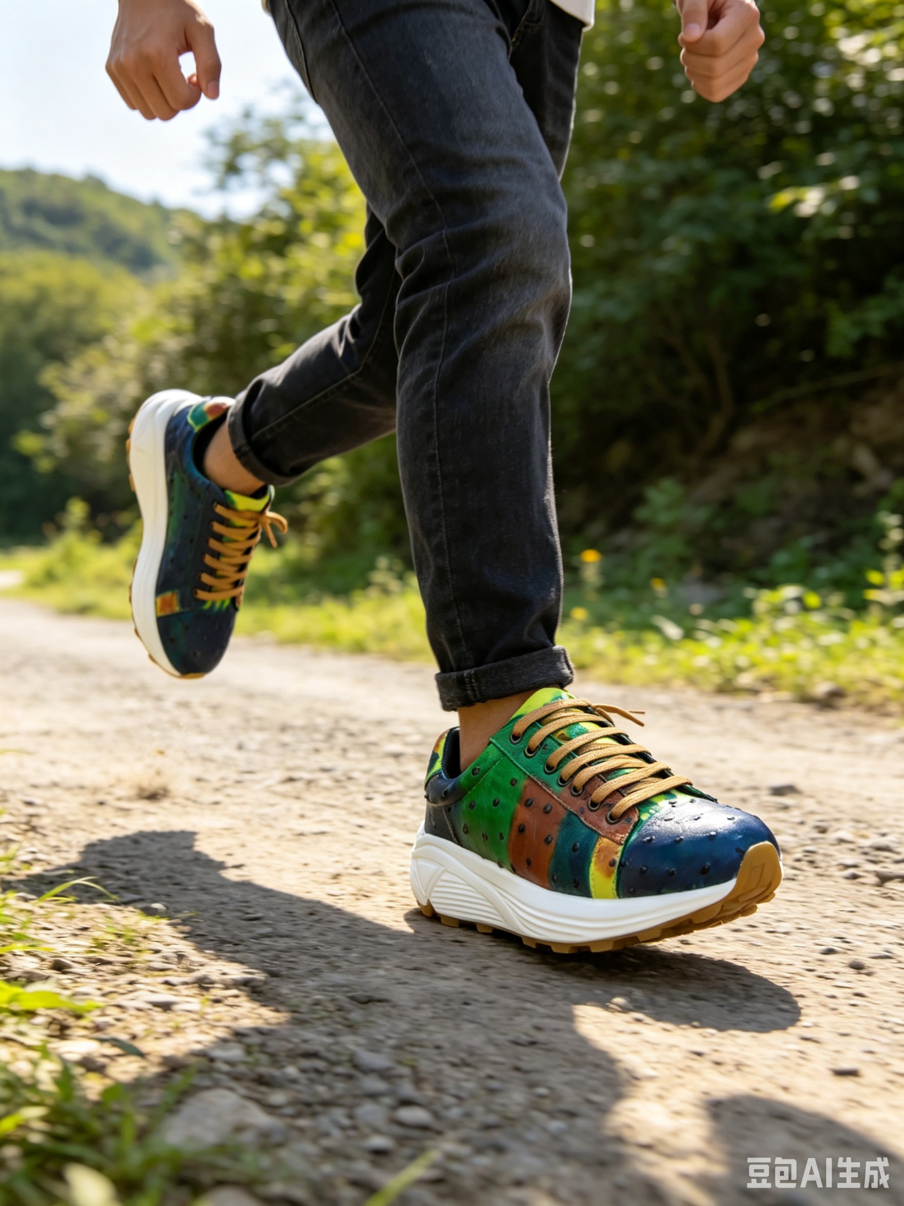 Ostrich Leather Graffiti Casual Shoes FOS010 photo 3