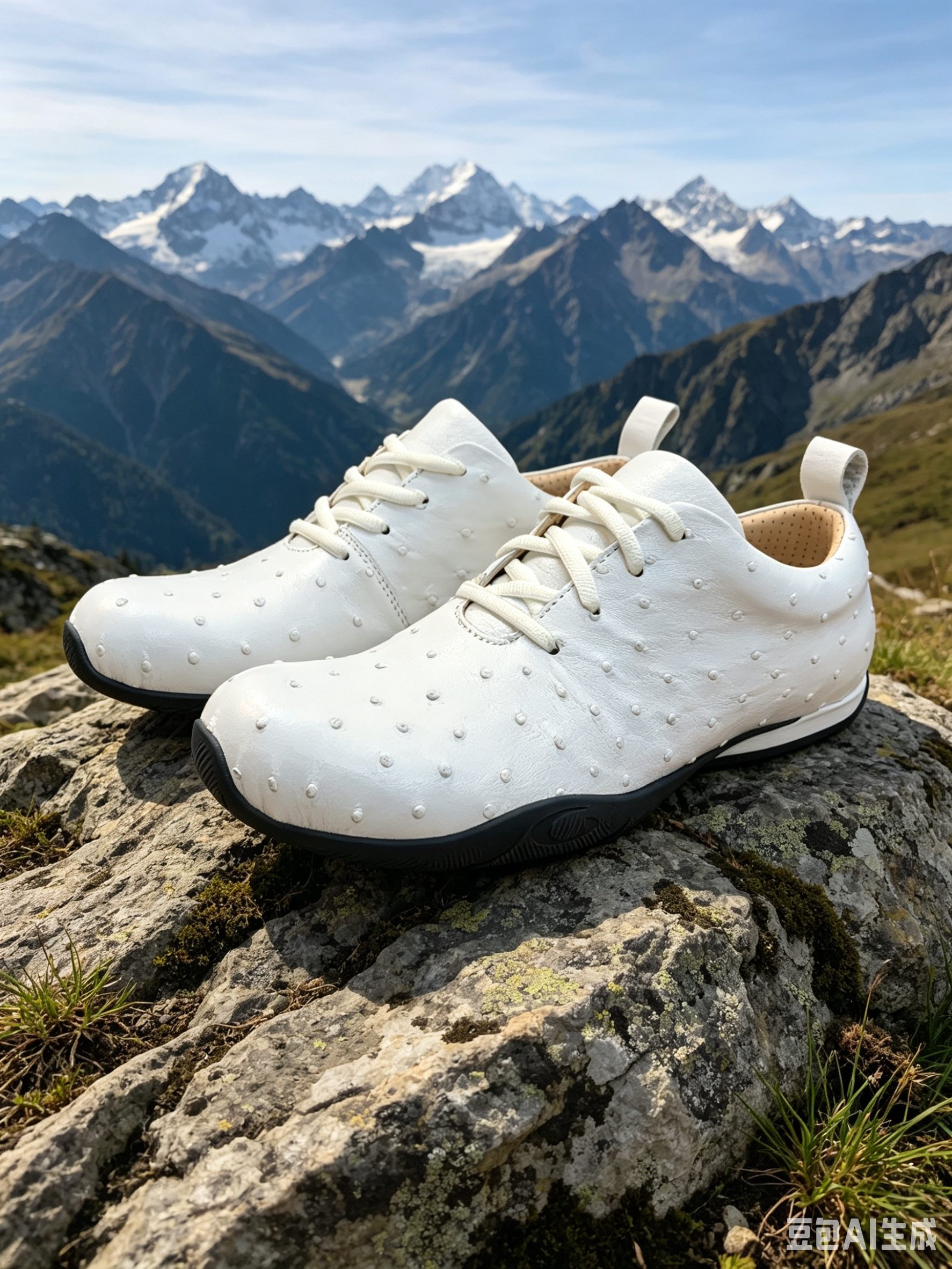 Ostrich Leather Studded Custom Casual Shoes FOS013