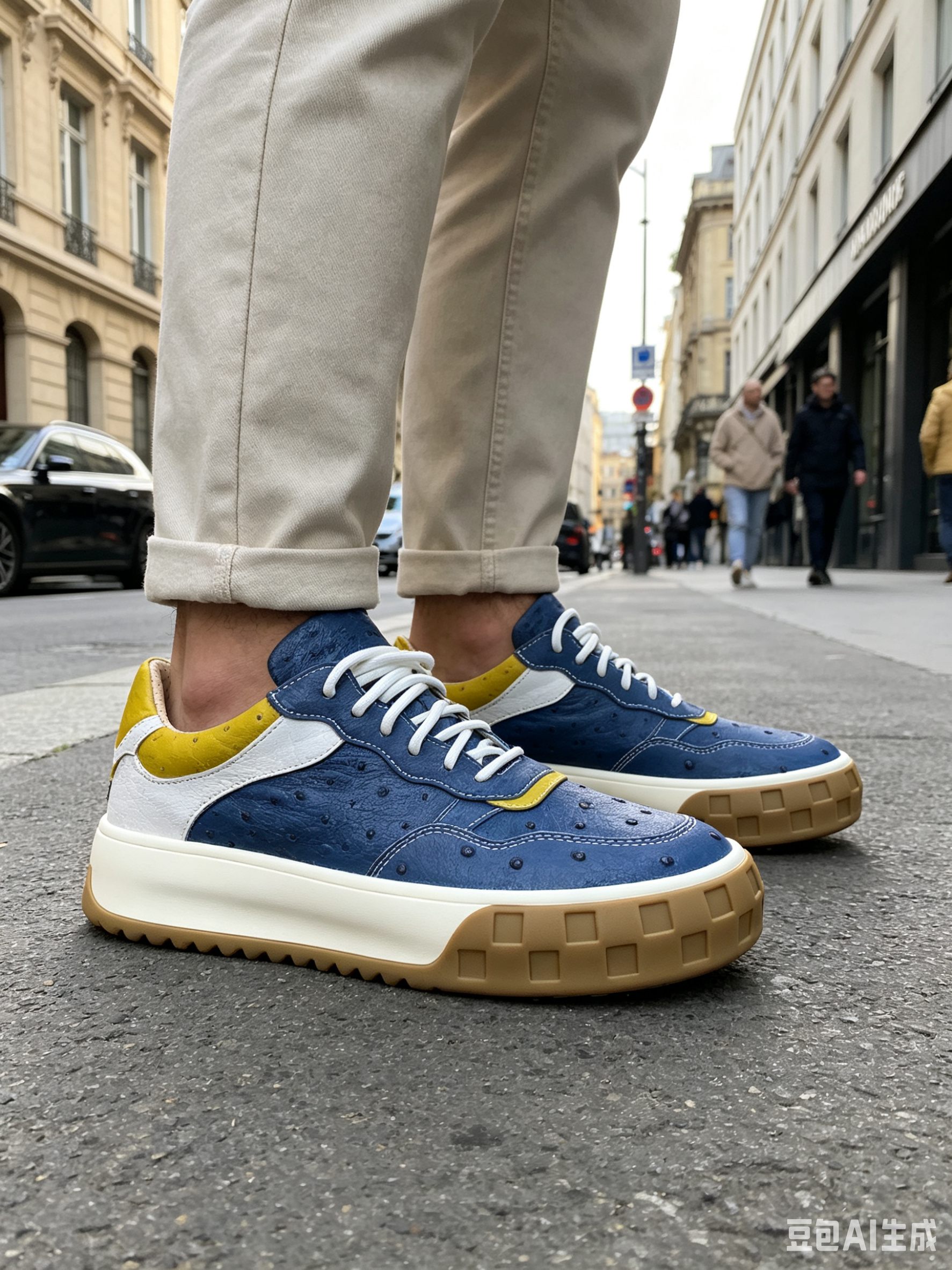 Ostrich Leather Low-Top Sneakers FOS016 photo 4