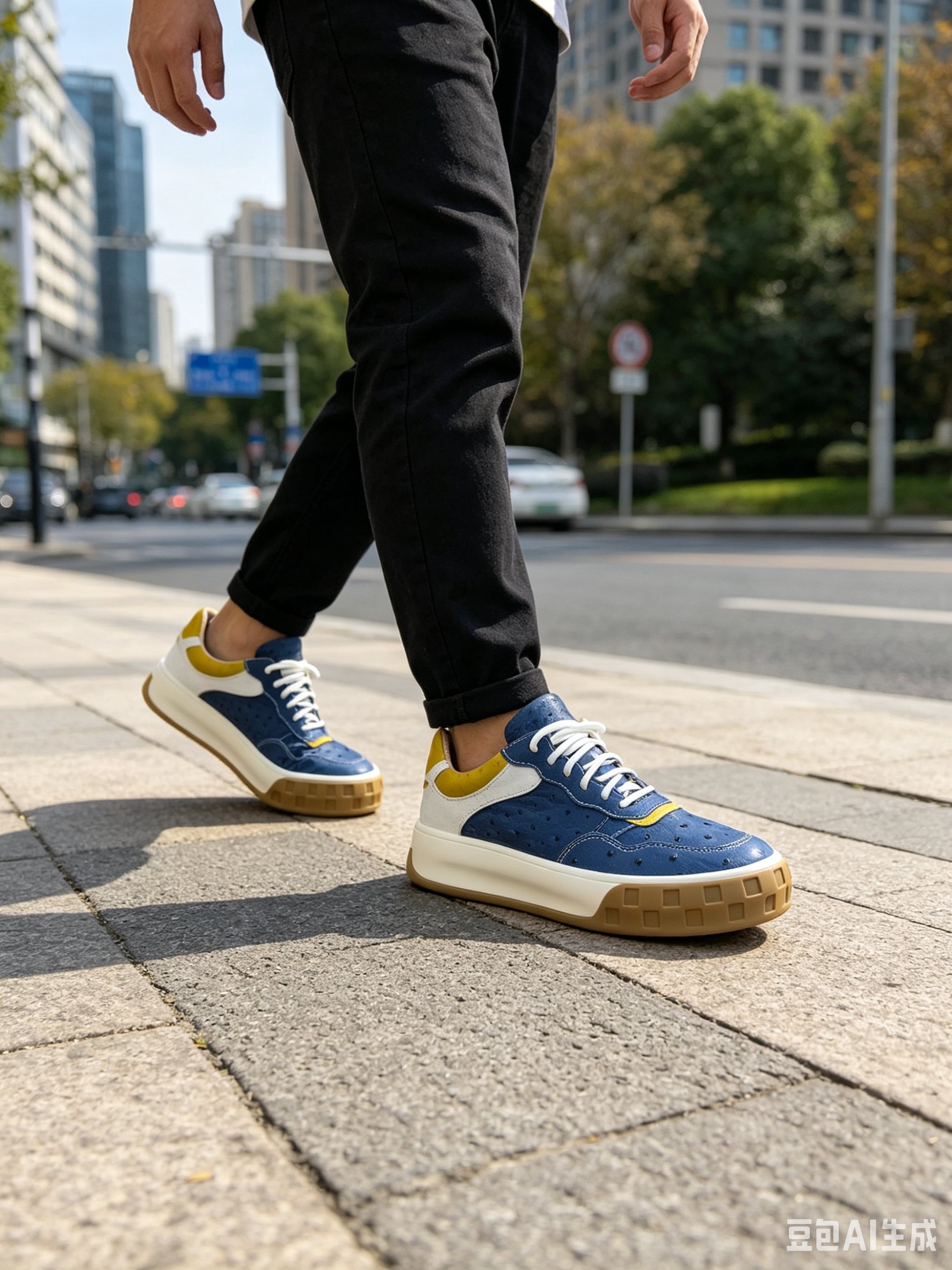 Ostrich Leather Low-Top Sneakers FOS016 photo 5