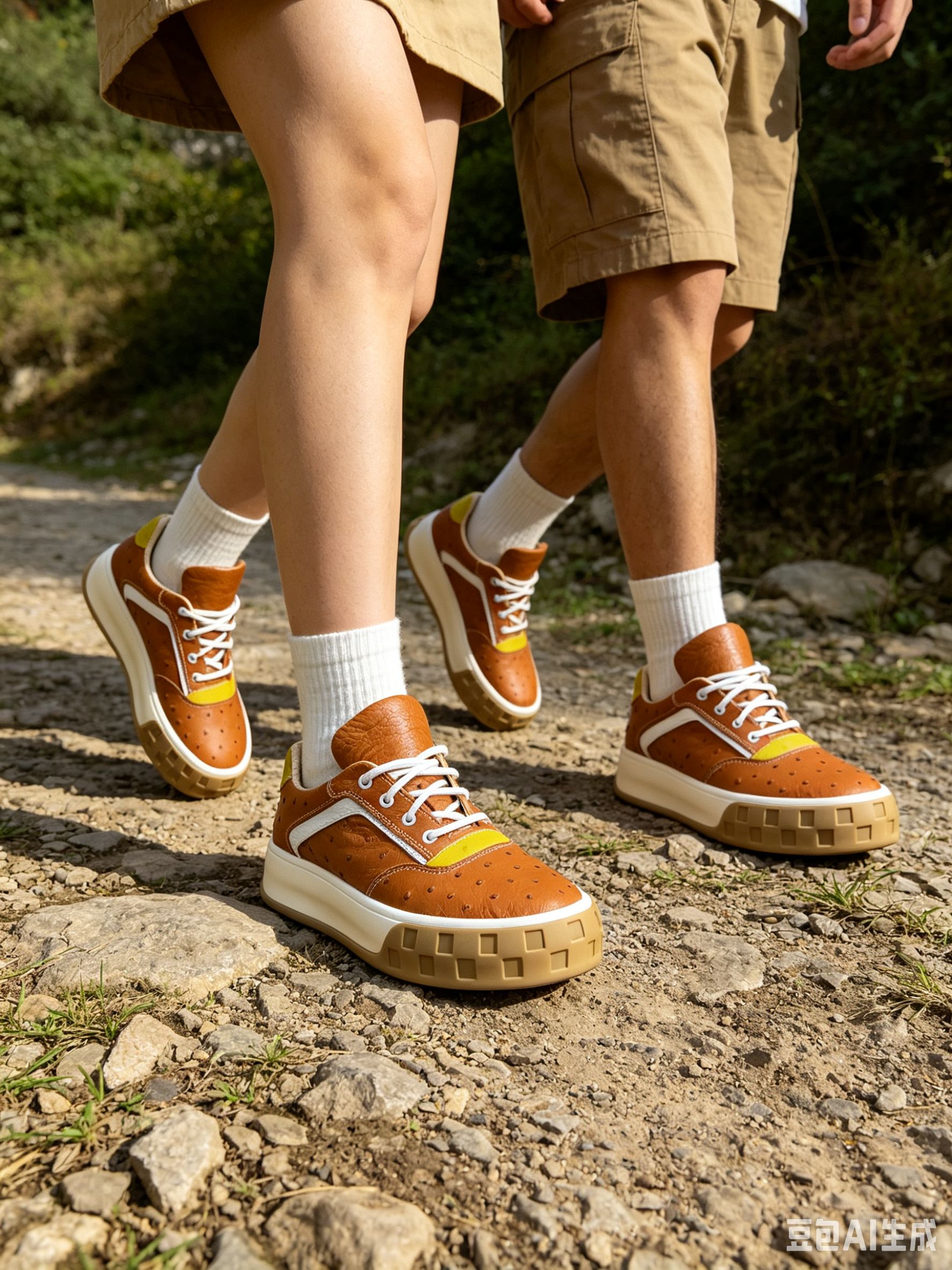 Ostrich Leather Studded Casual Shoes FOS017