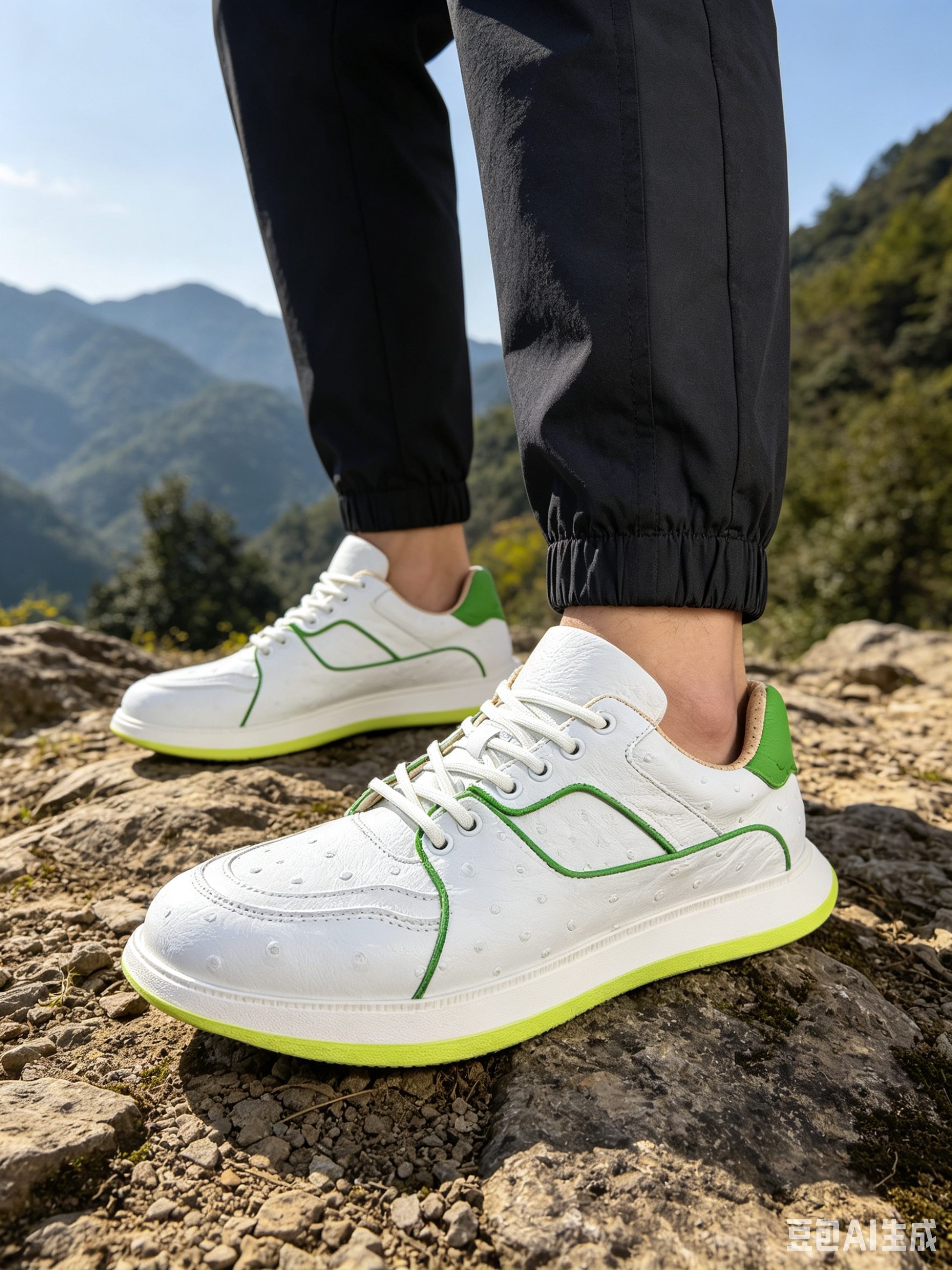 Ostrich Leather Custom Low-Top Sneakers FOS028