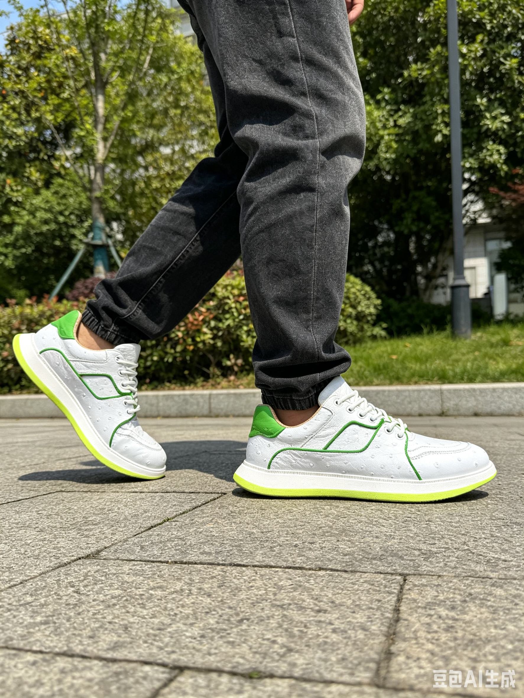 Ostrich Leather Custom Low-Top Sneakers FOS028 photo 4