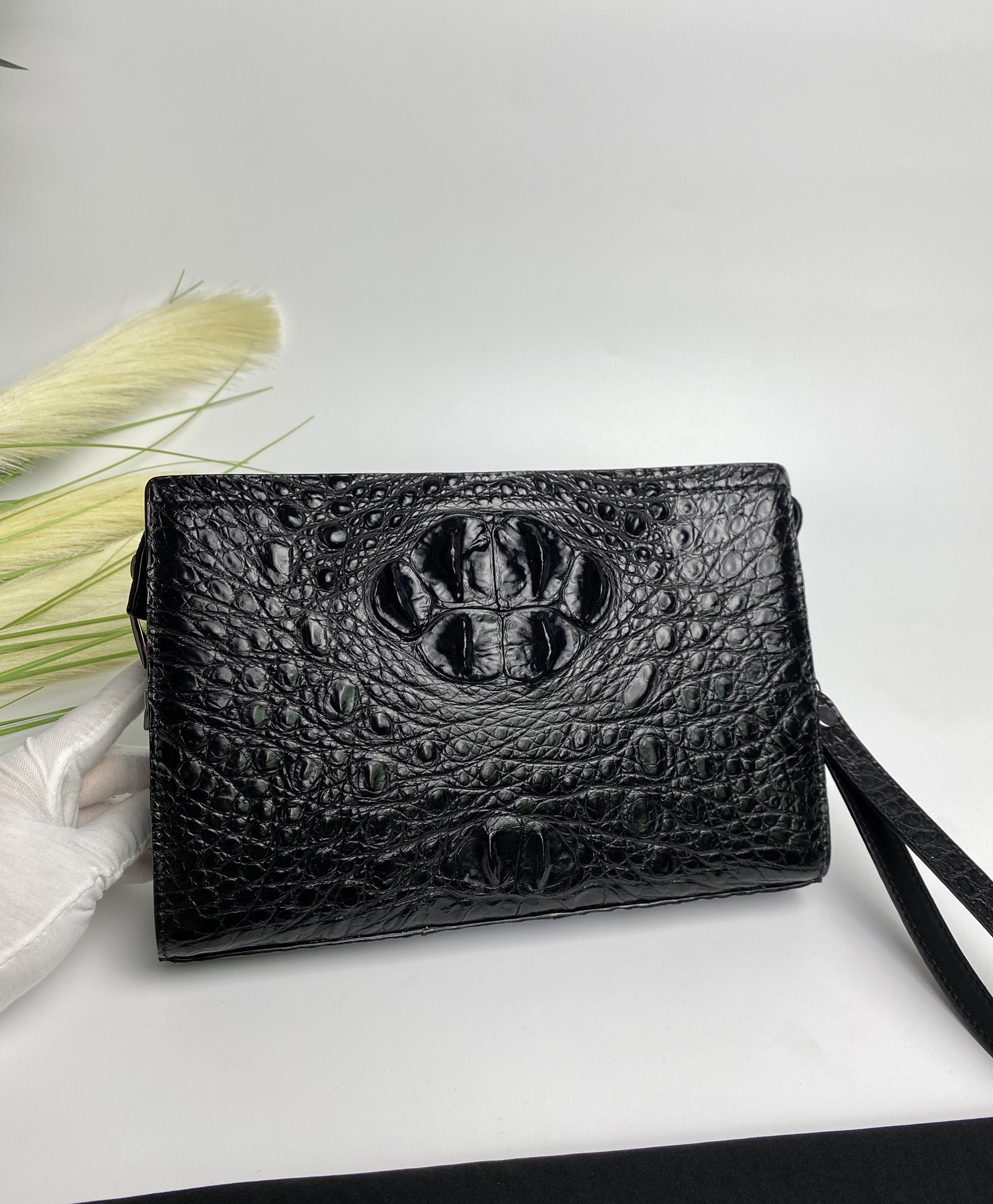 Crocodile Leather Men's Hornback Clutch Bag HCB019