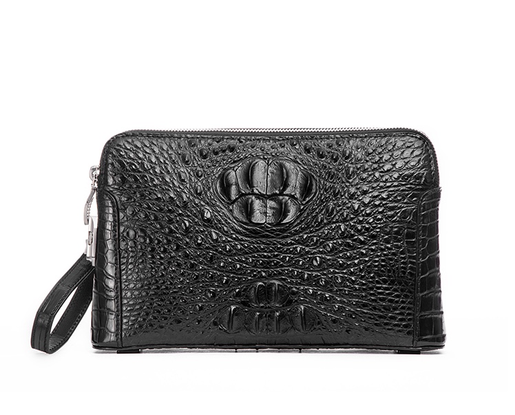 Crocodile Leather Men's Brown Clutch Bag HCB022