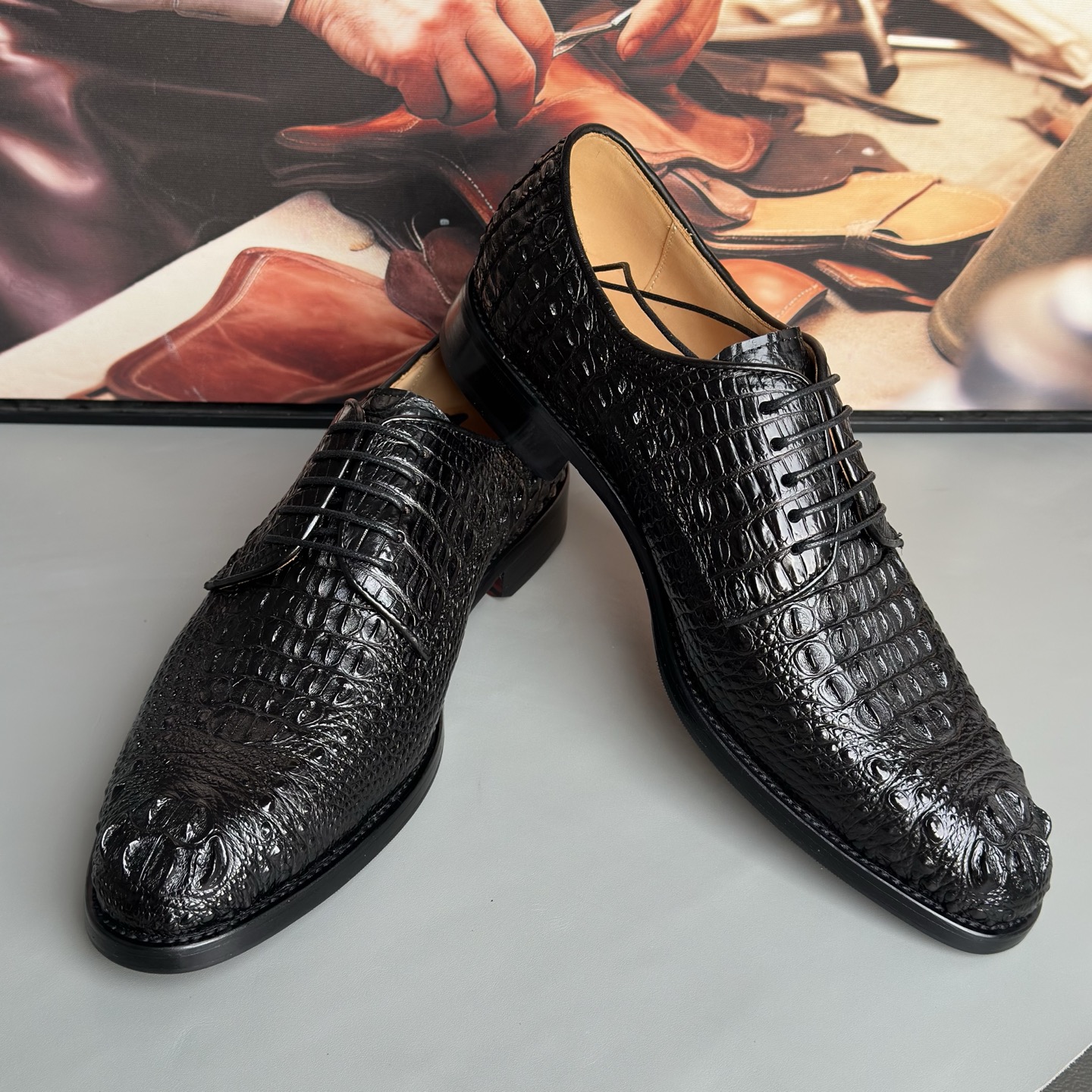 Crocodile Leather Head Cut Dress Shoes HCS004 photo 2