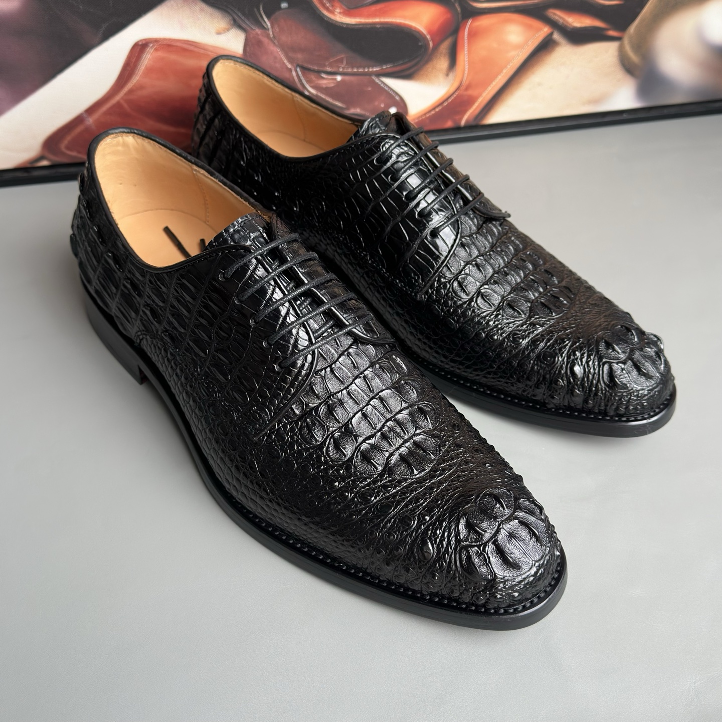 Crocodile Leather Head Cut Dress Shoes HCS004 photo 3