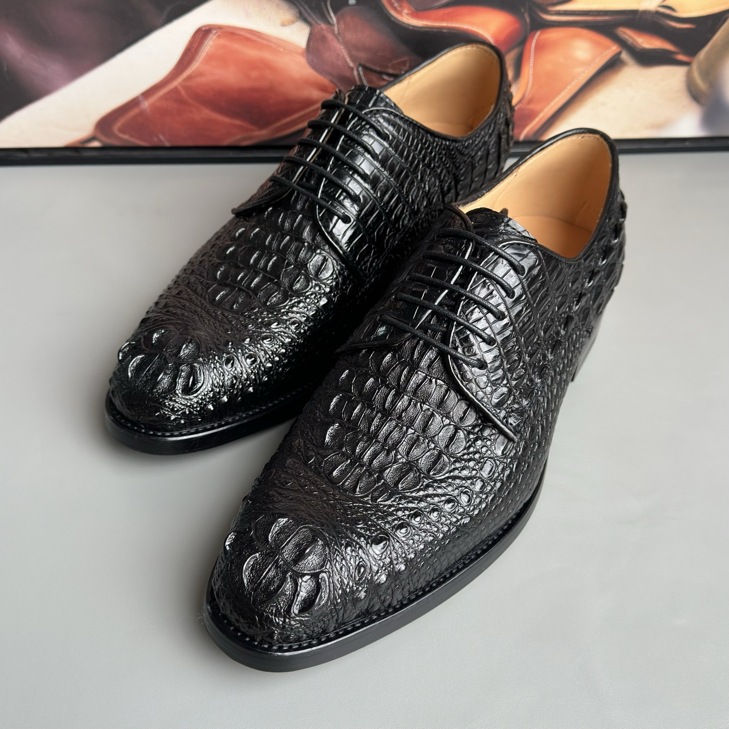 Crocodile Leather Head Cut Dress Shoes HCS004 photo 4