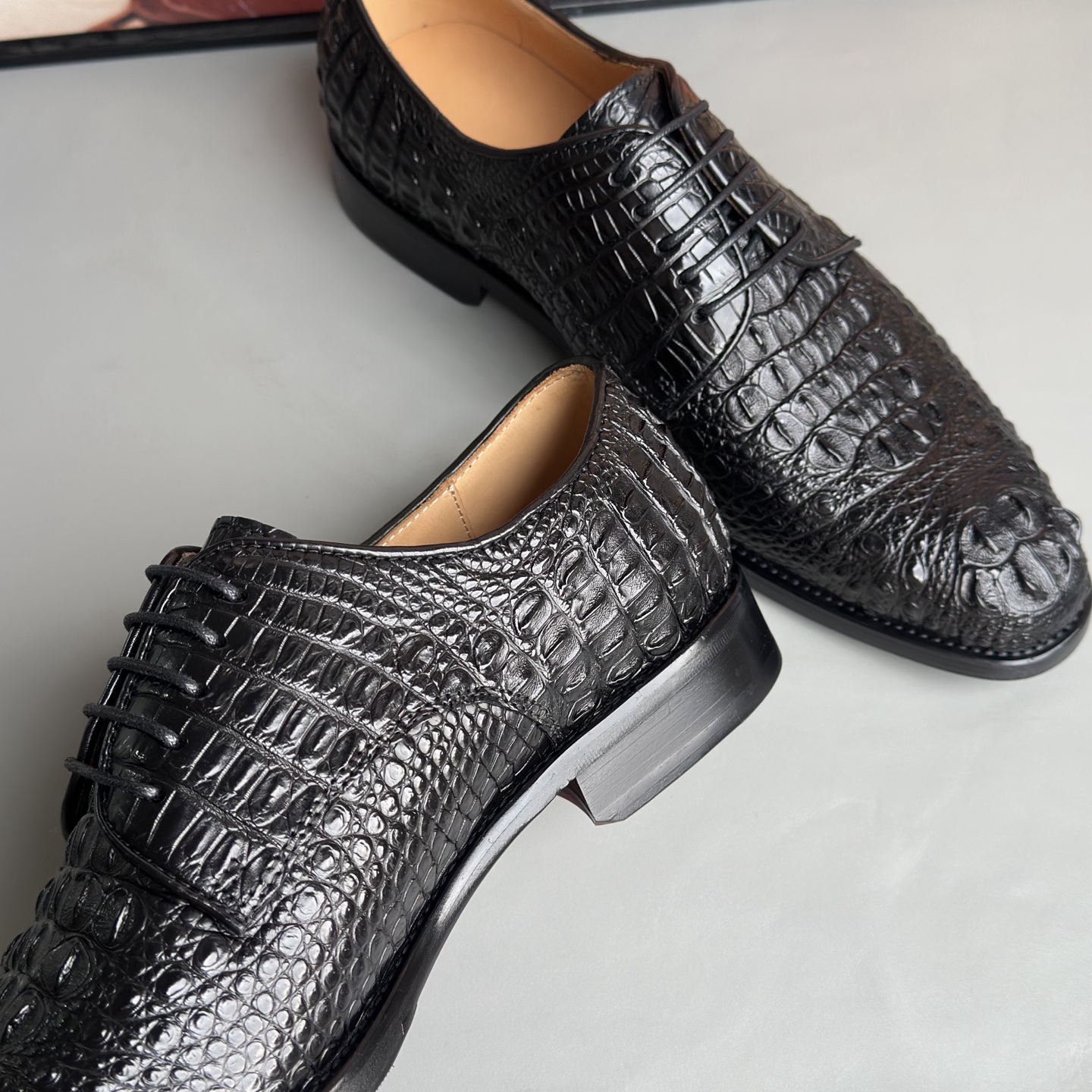 Crocodile Leather Head Cut Dress Shoes HCS004 photo 8