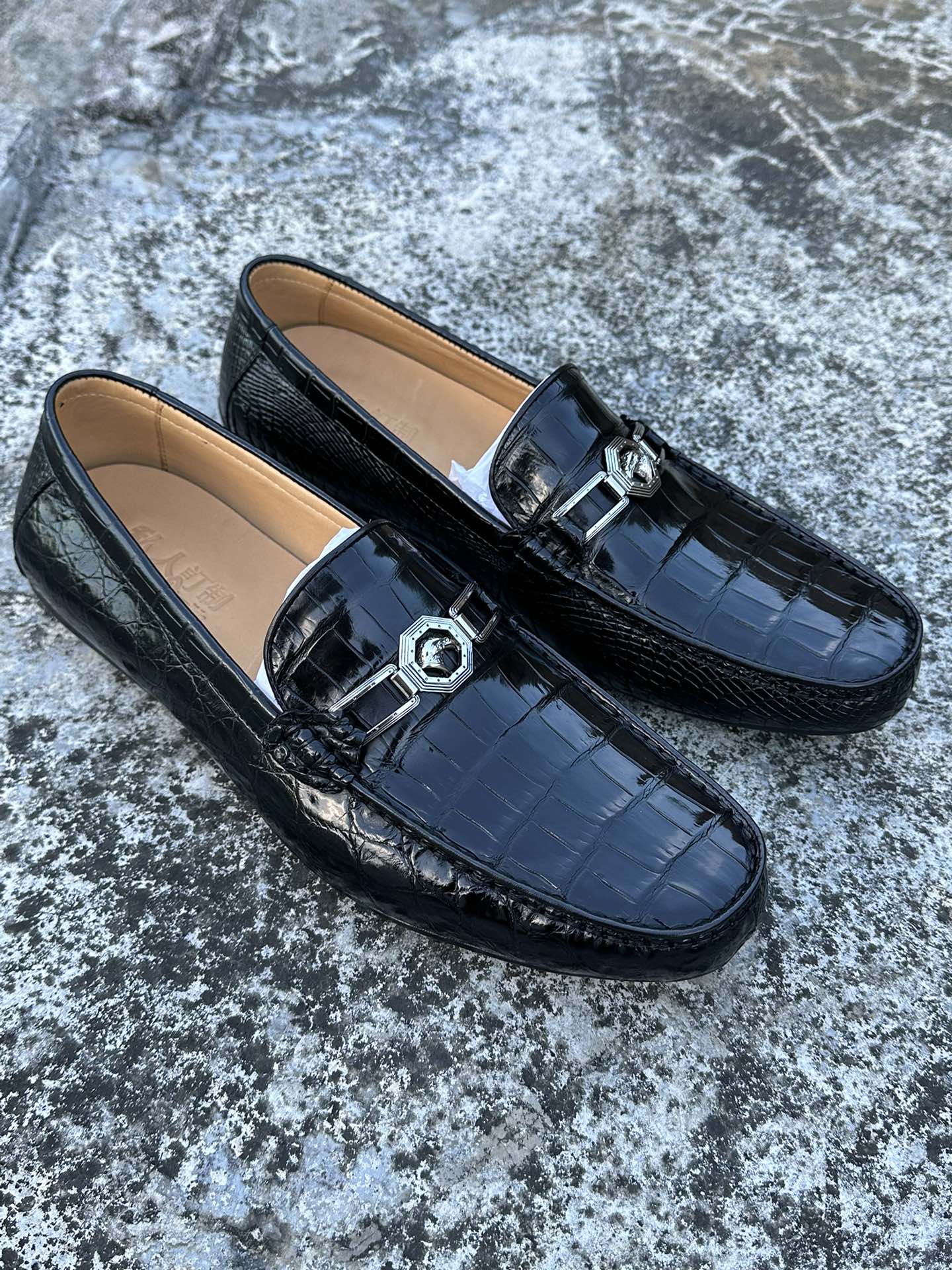 Crocodile Leather Full-Skin Belly Cut Rubber Sole Driving Loafers HCS005 photo 2