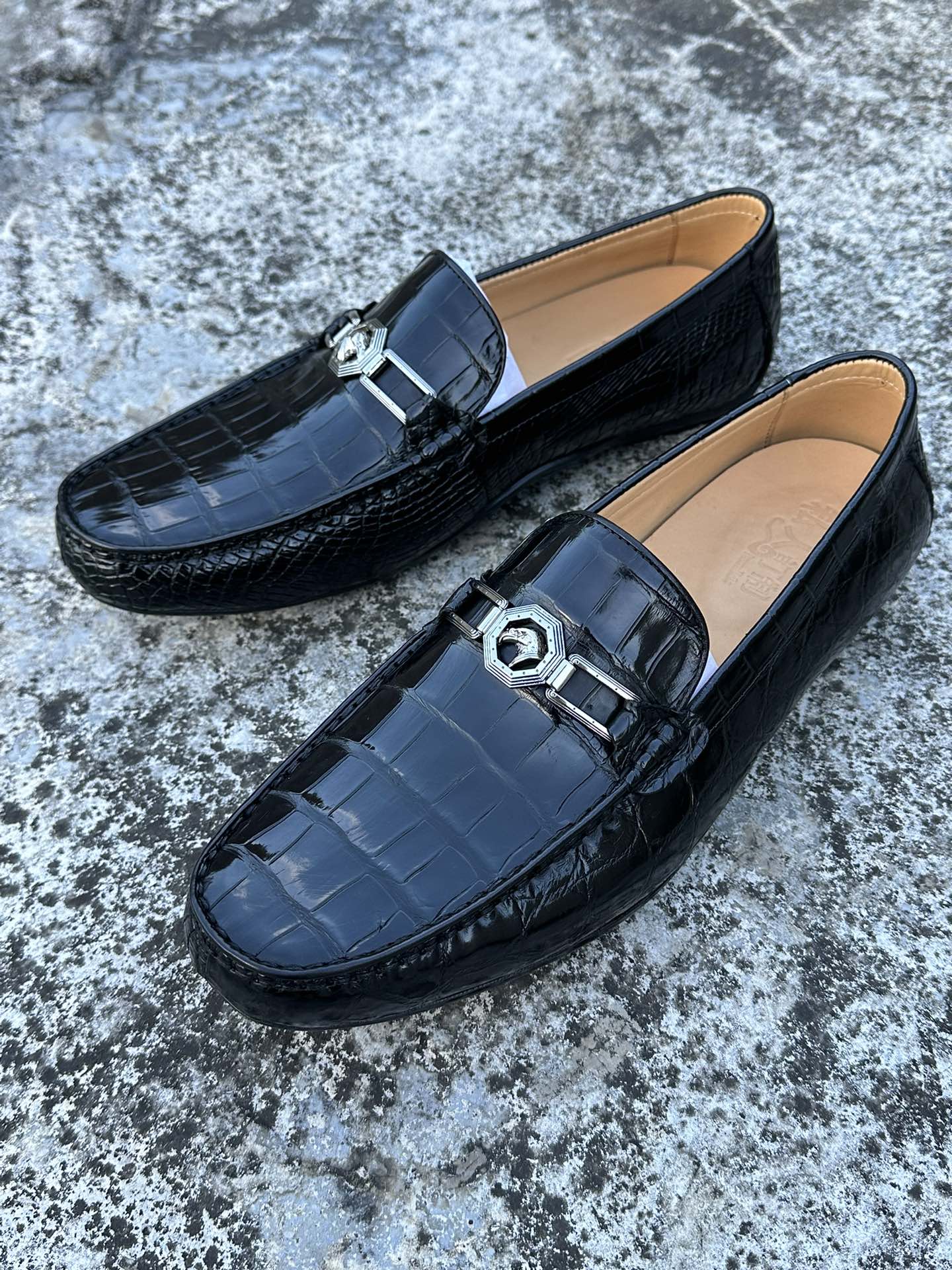 Crocodile Leather Full-Skin Belly Cut Rubber Sole Driving Loafers HCS005 photo 3