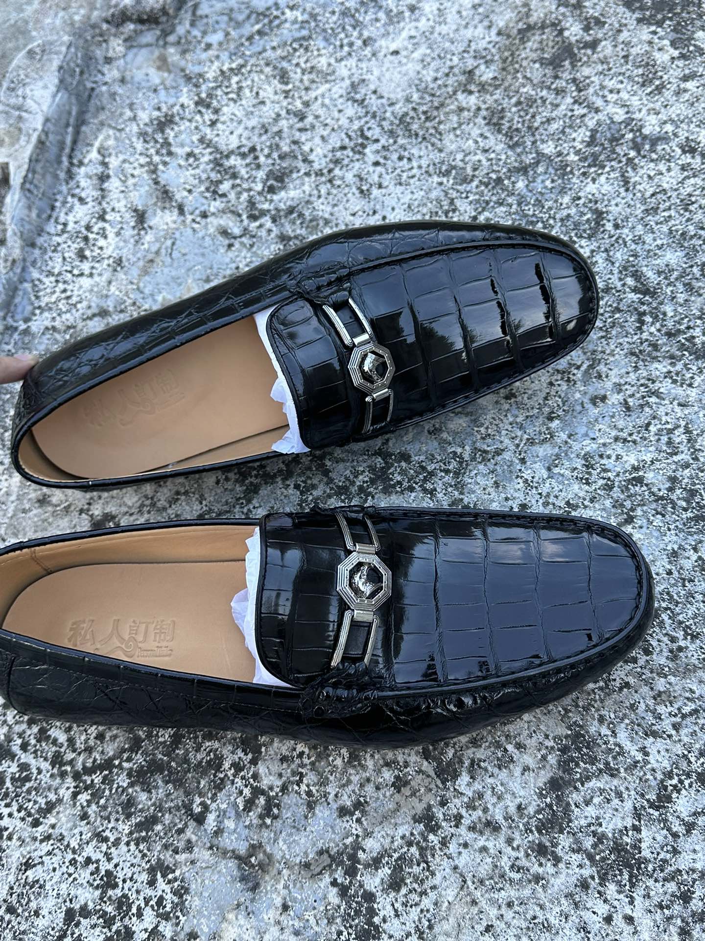 Crocodile Leather Full-Skin Belly Cut Rubber Sole Driving Loafers HCS005 photo 5
