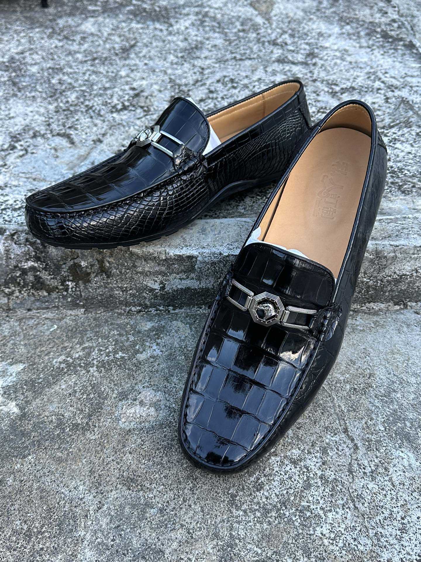 Crocodile Leather Full-Skin Belly Cut Rubber Sole Driving Loafers HCS005 photo 6