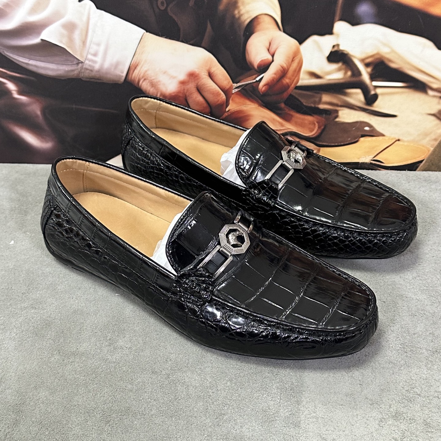 Crocodile Leather Driving Loafers HCS011 photo 2
