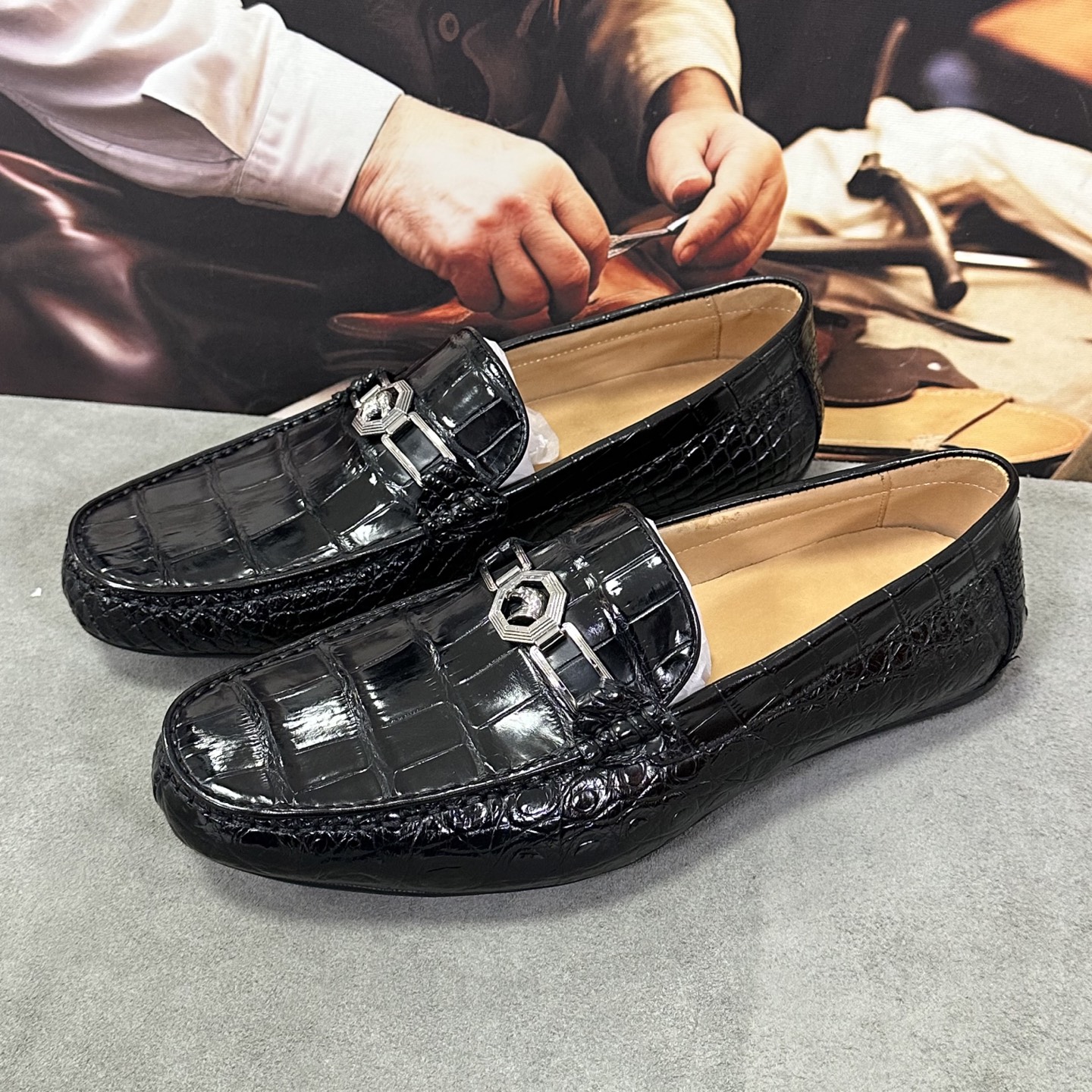 Crocodile Leather Driving Loafers HCS011 photo 3