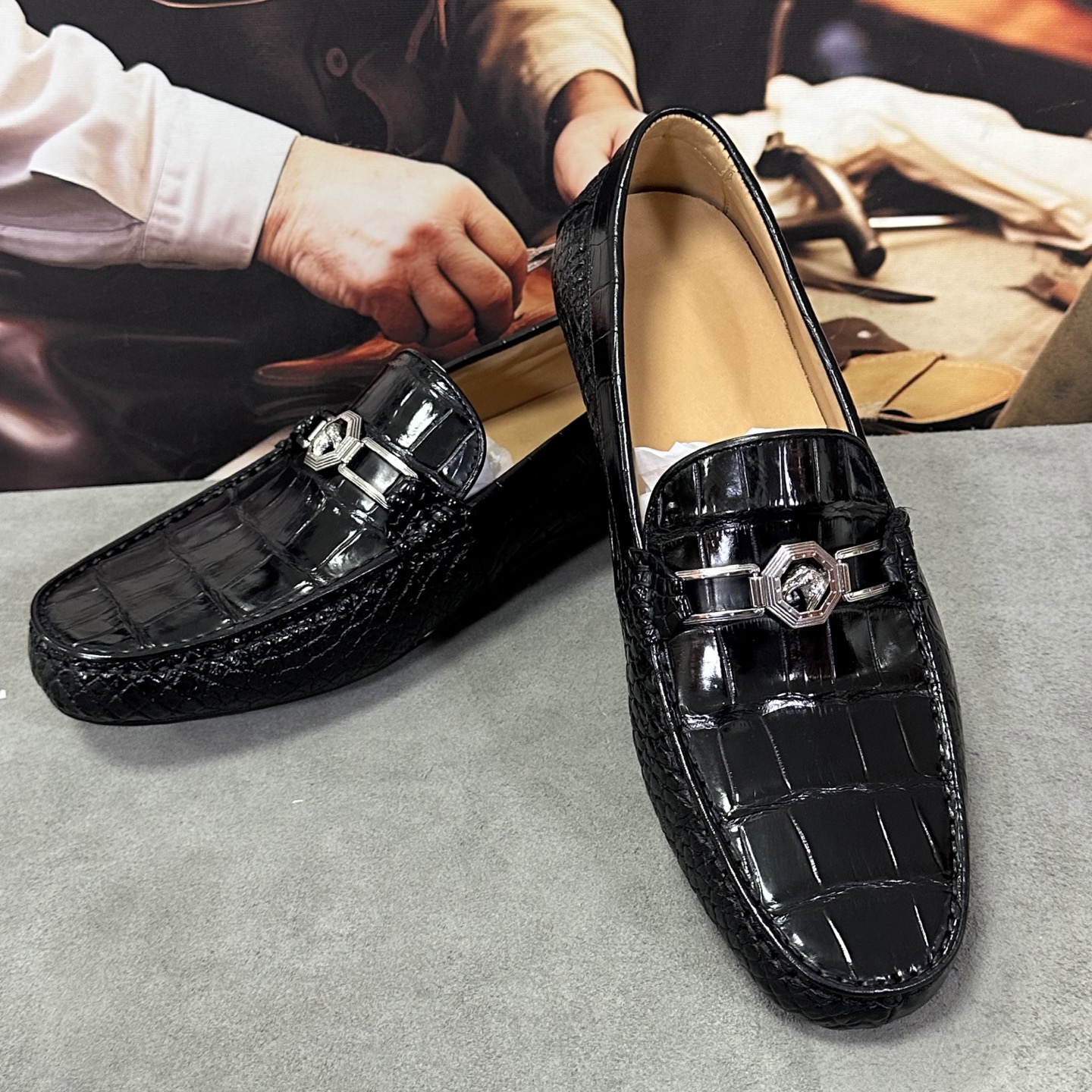 Crocodile Leather Driving Loafers HCS011 photo 4
