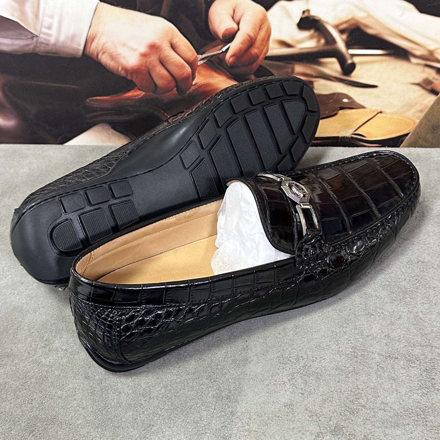 Crocodile Leather Driving Loafers HCS011 photo 5