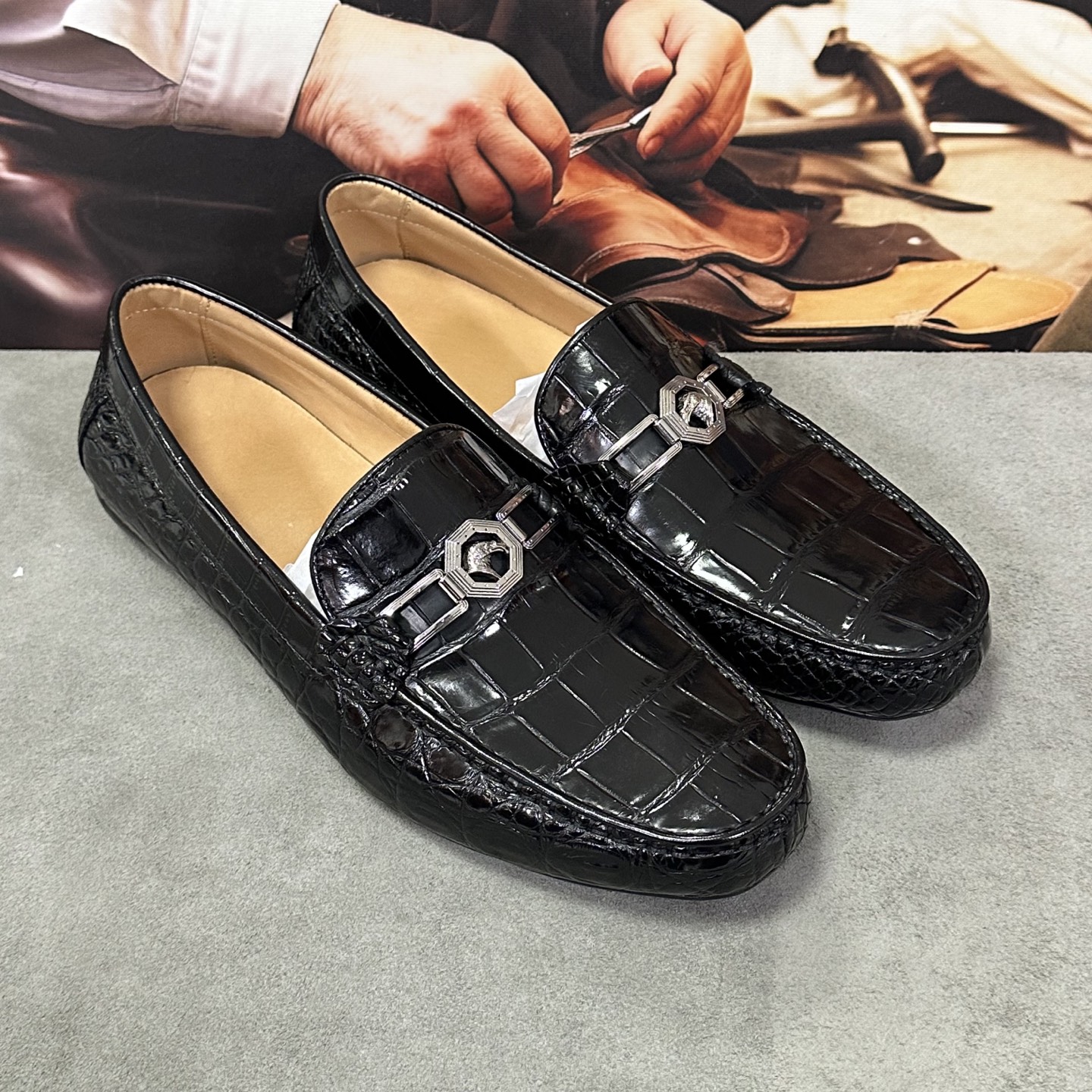 Crocodile Leather Driving Loafers HCS011 photo 6