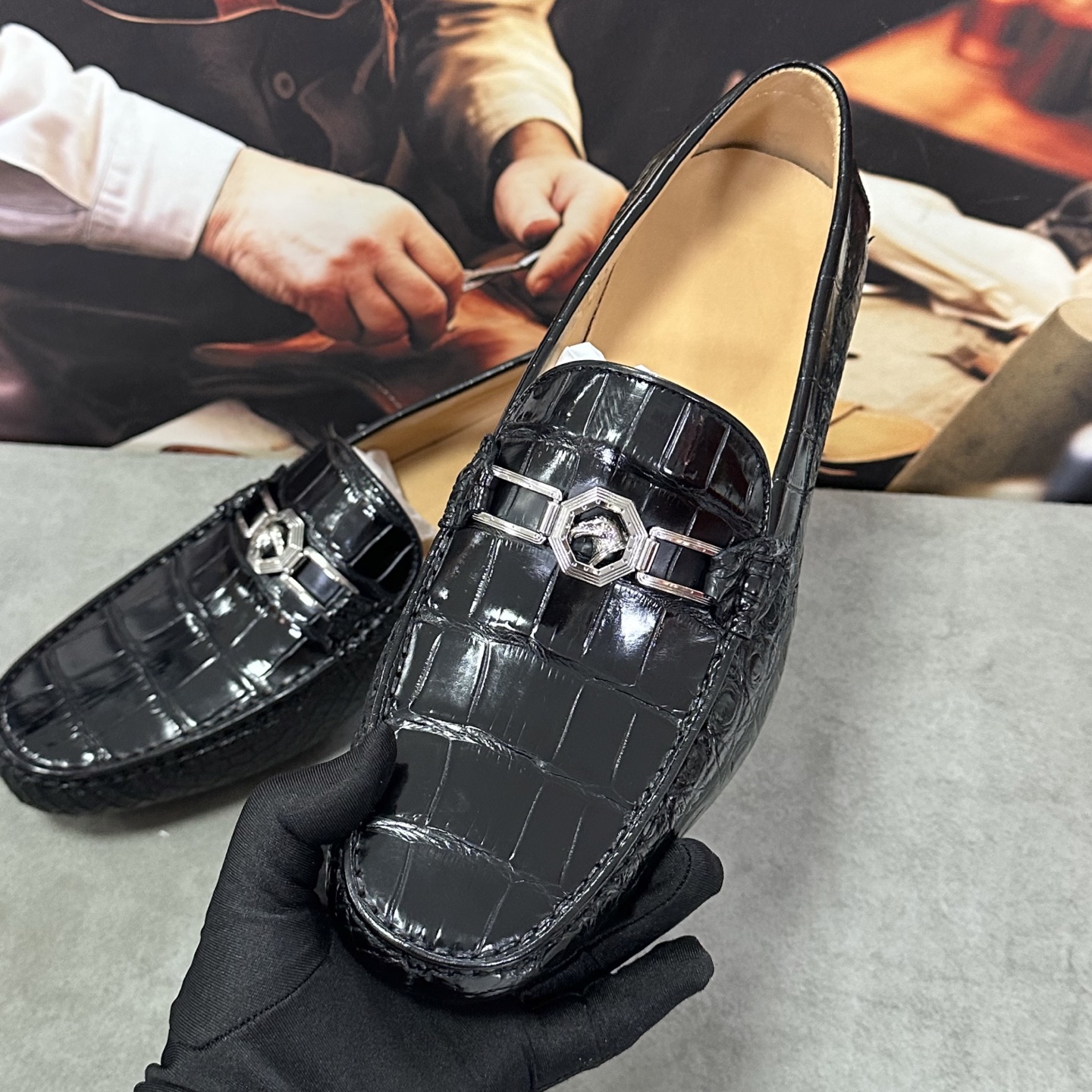 Crocodile Leather Driving Loafers HCS011 photo 7