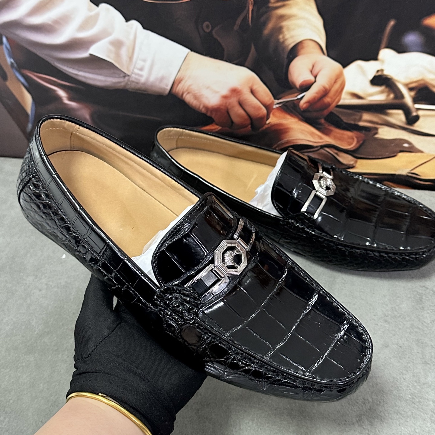 Crocodile Leather Driving Loafers HCS011 photo 8