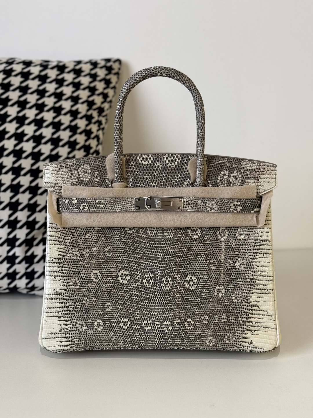 Lizard Leather 30cm Natural Pattern Top Handle Tote Bag WLB020